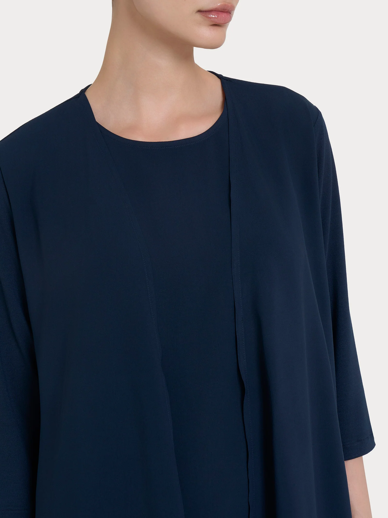 Cardigan con manica 3/4 in Misto Viscosa - Bleu - Image 3
