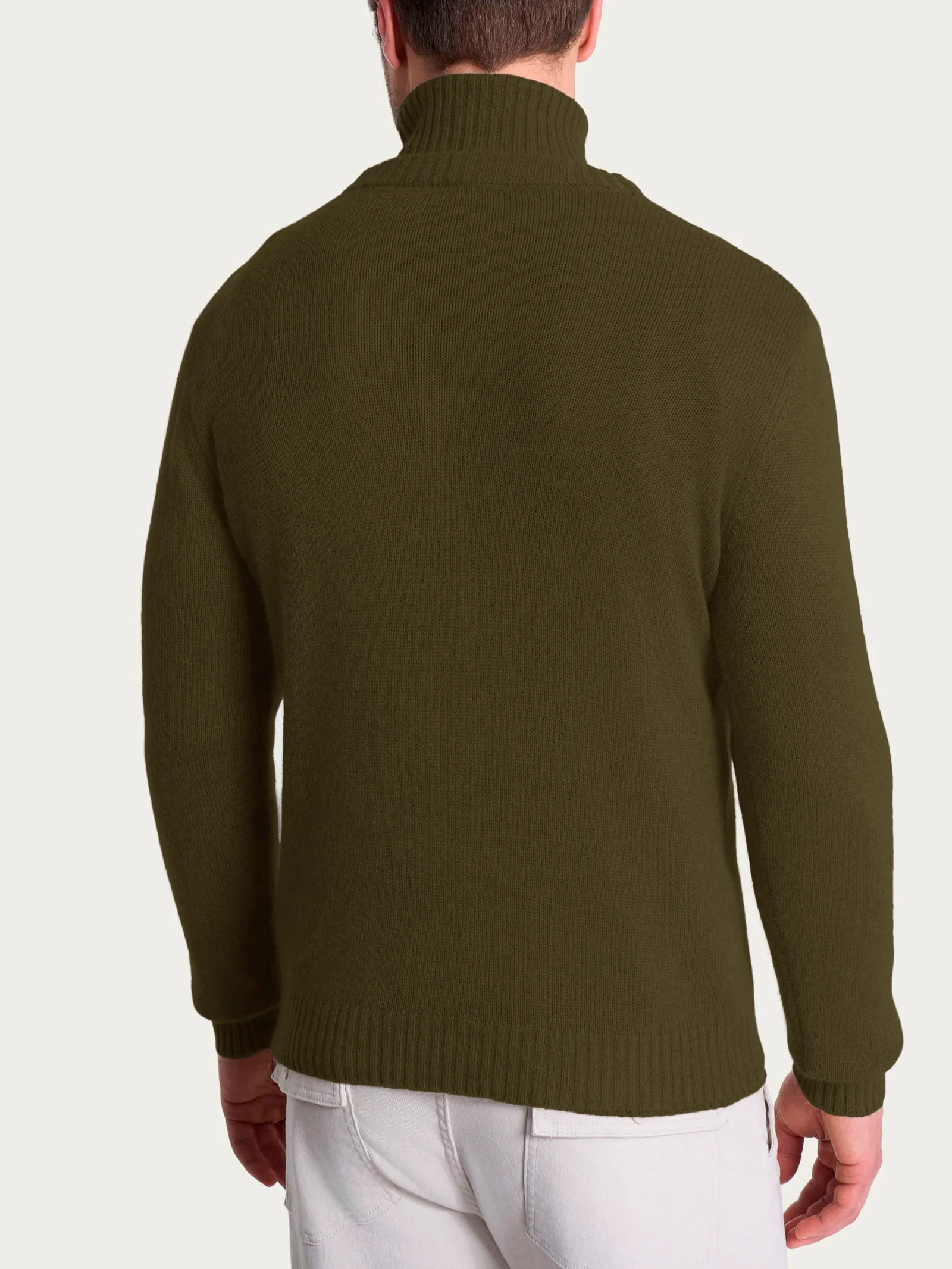 Cardigan con scollo a V in Natural Soft - Dark Olive - Image 2