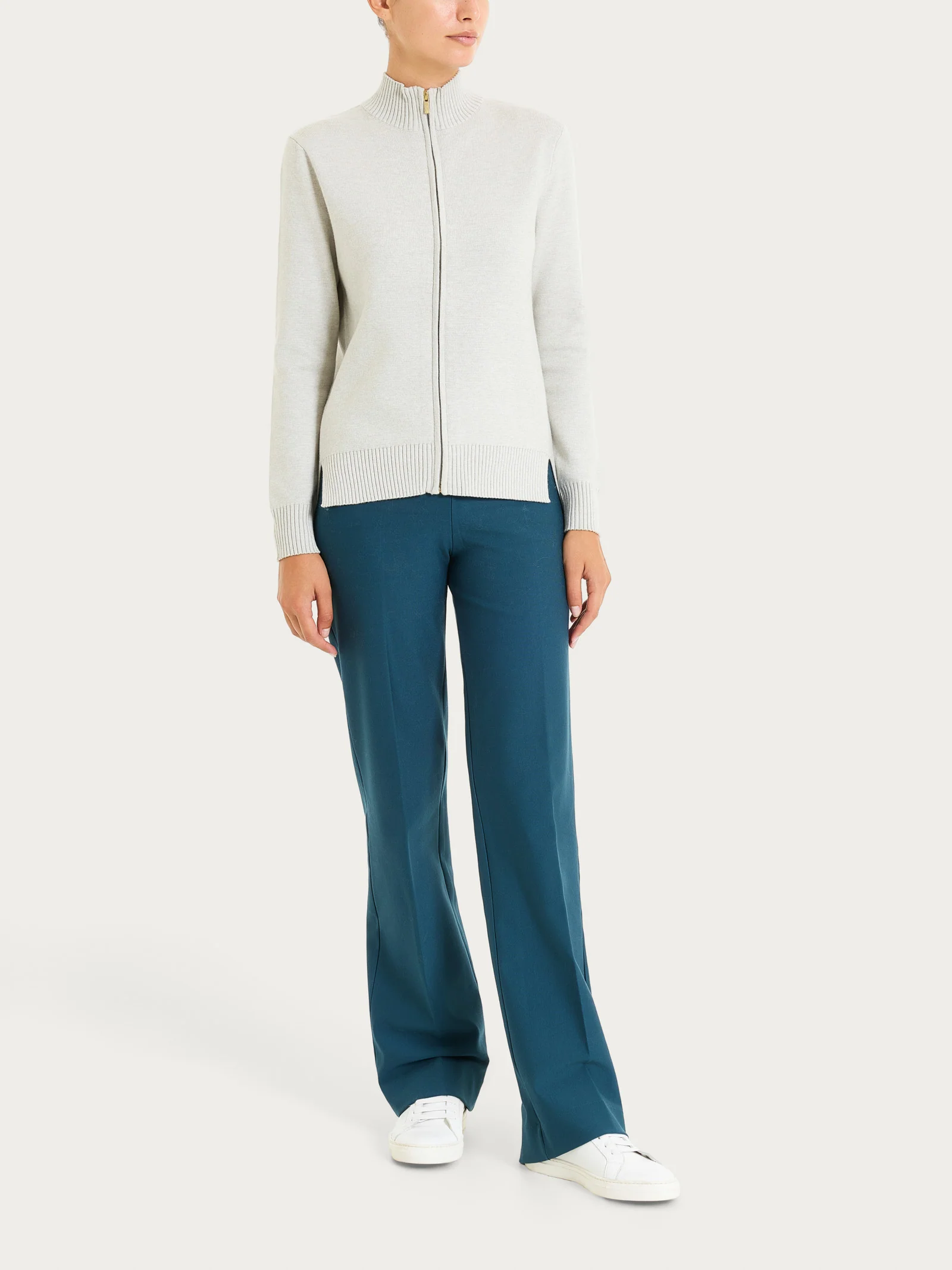 Cardigan con zip asimmetrico in Super soft - CHAMPIGNON MEL. - Image 4