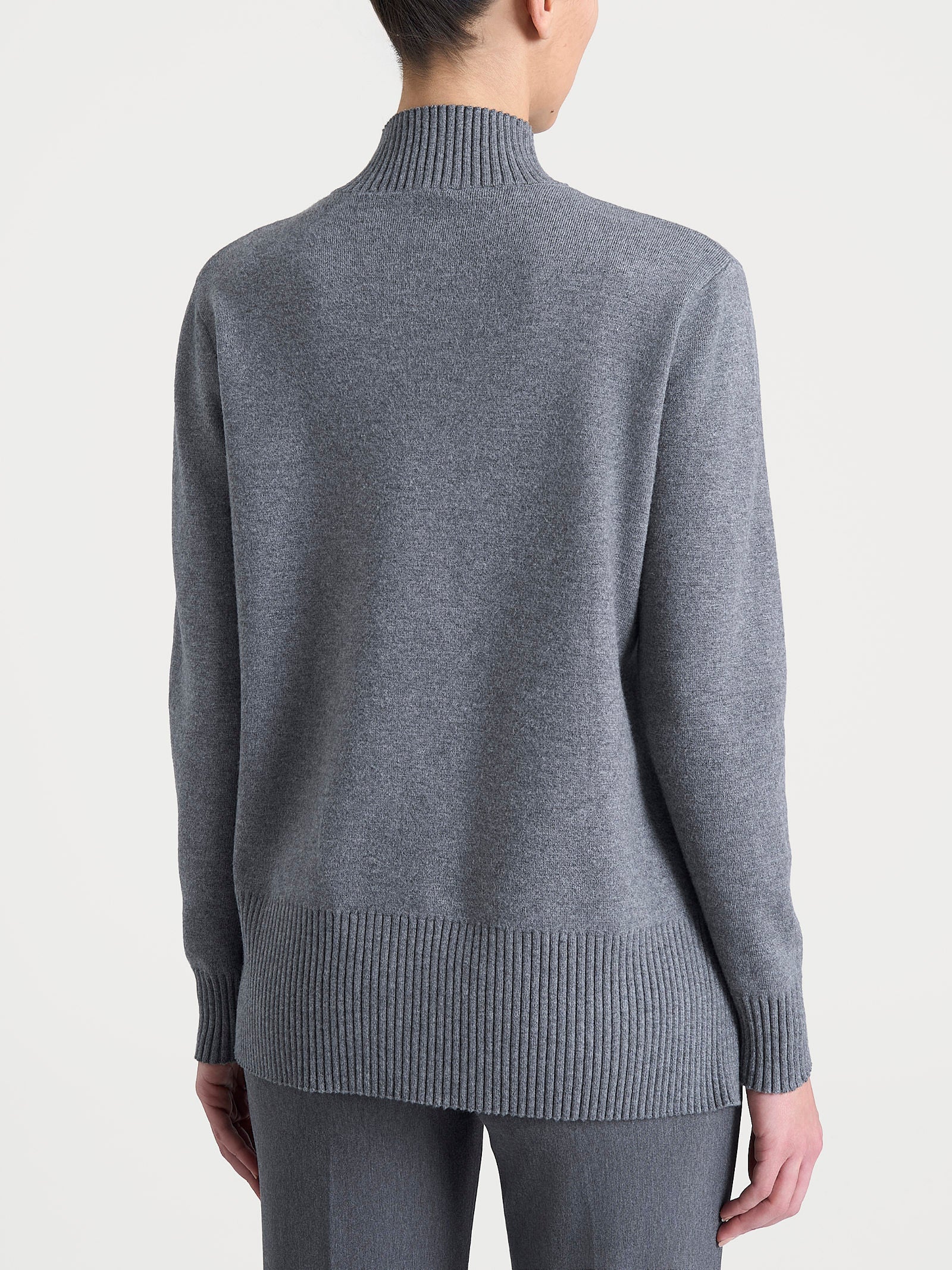Cardigan con zip asimmetrico in Super soft - Ferro Mel. - Image 2