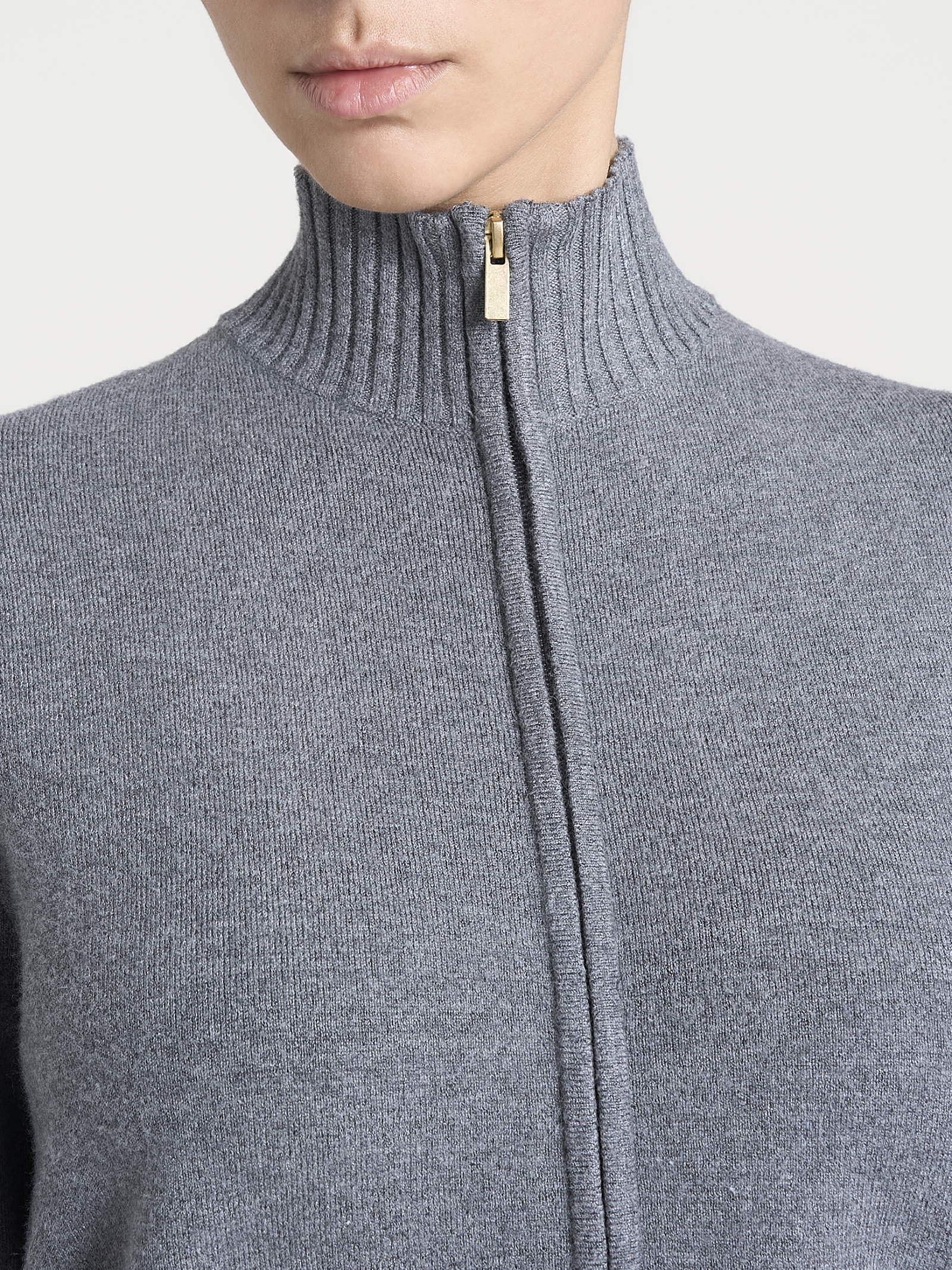Cardigan con zip asimmetrico in Super soft - Ferro Mel. - Image 4