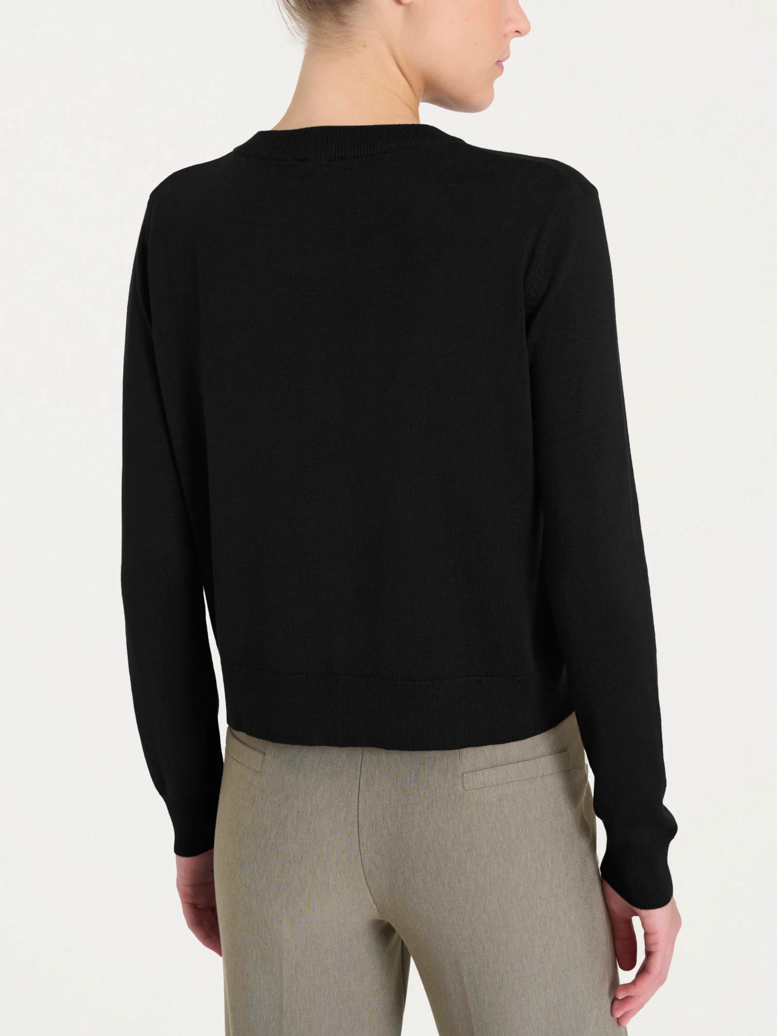 Cardigan corto con bottoni Four Seasons - Nero - Image 2