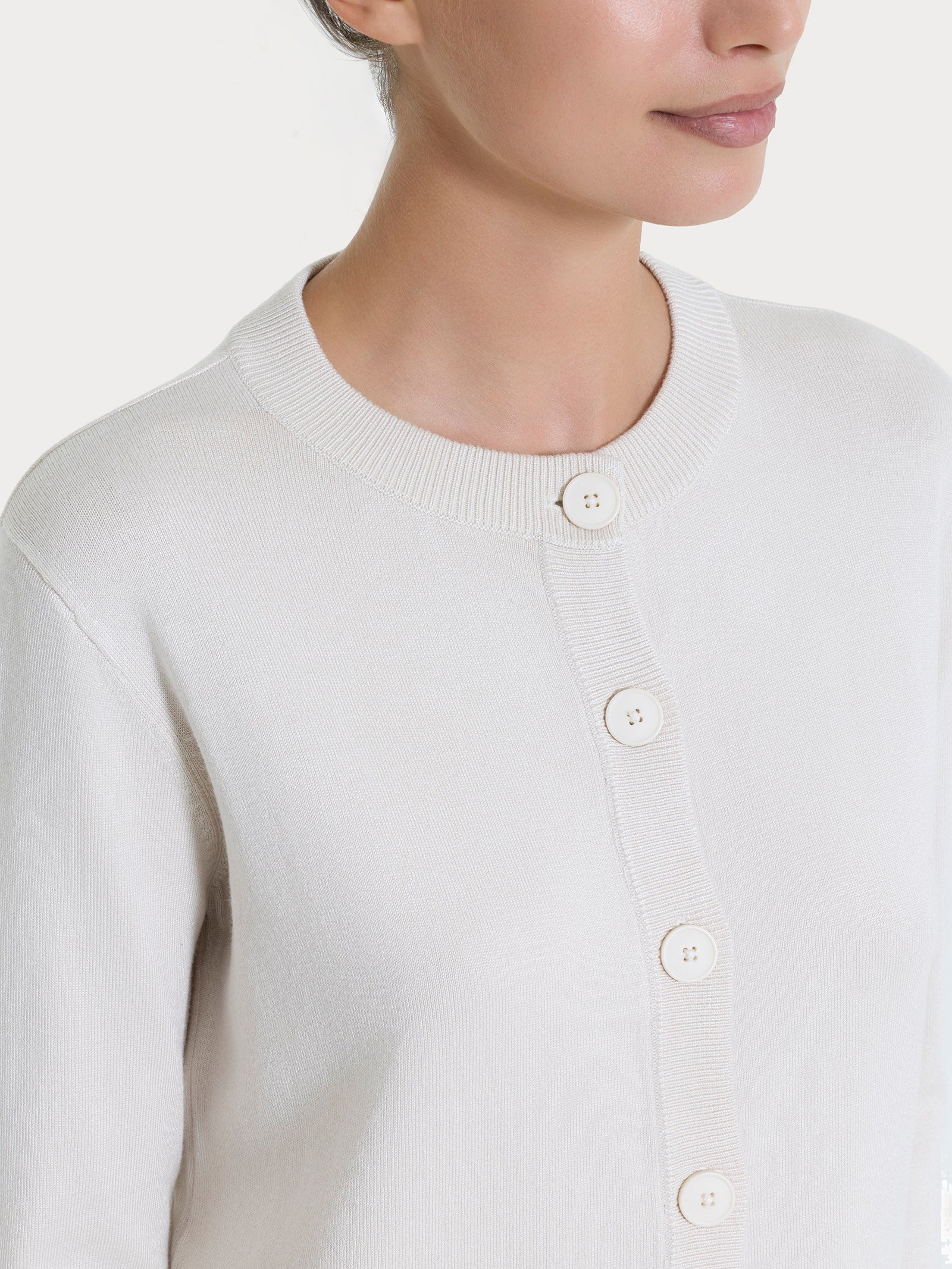 Cardigan corto con bottoni Four Seasons - Champignon - Image 3