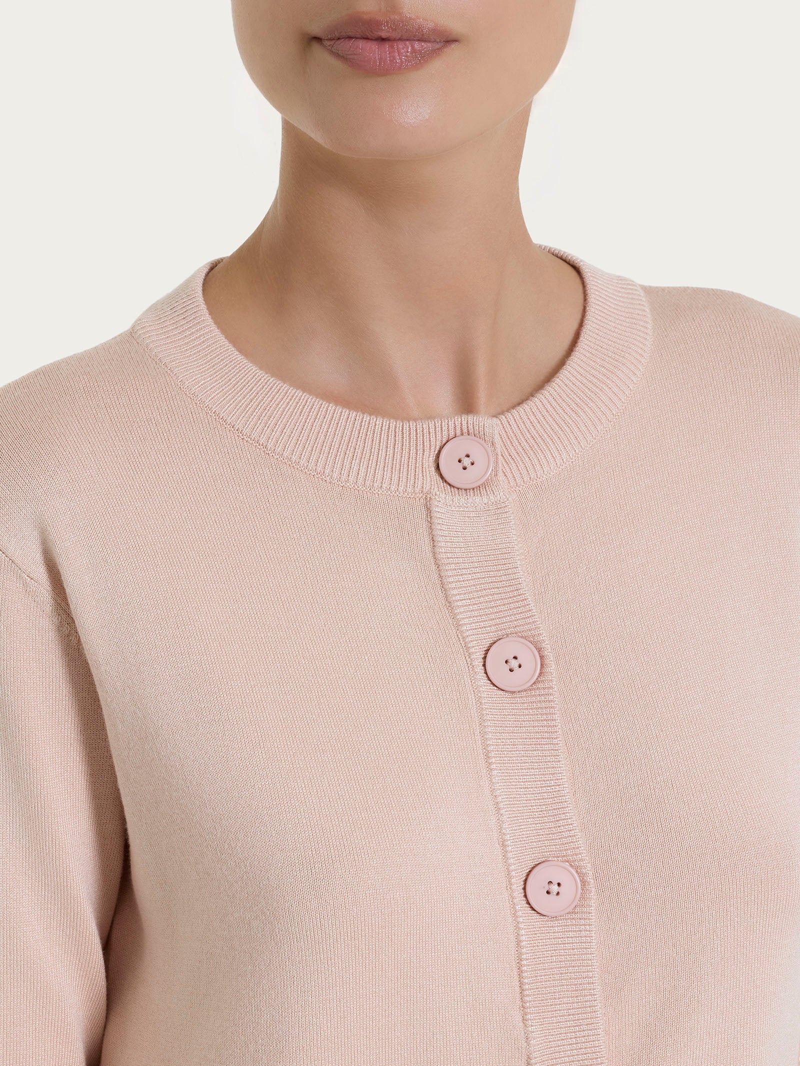 Cardigan corto con bottoni Four Seasons - Cameo Rose - Image 3