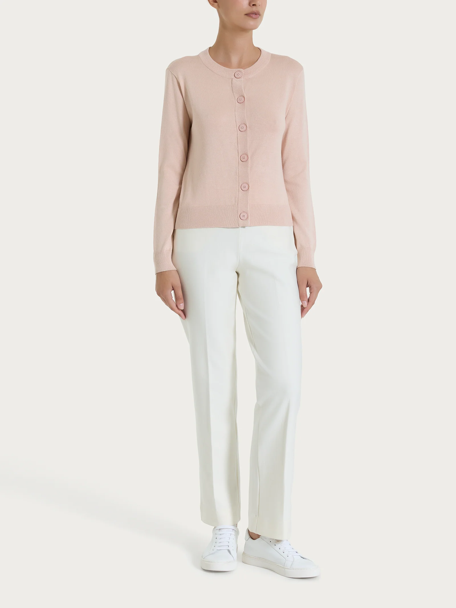 Cardigan corto con bottoni Four Seasons - Cameo Rose - Image 4