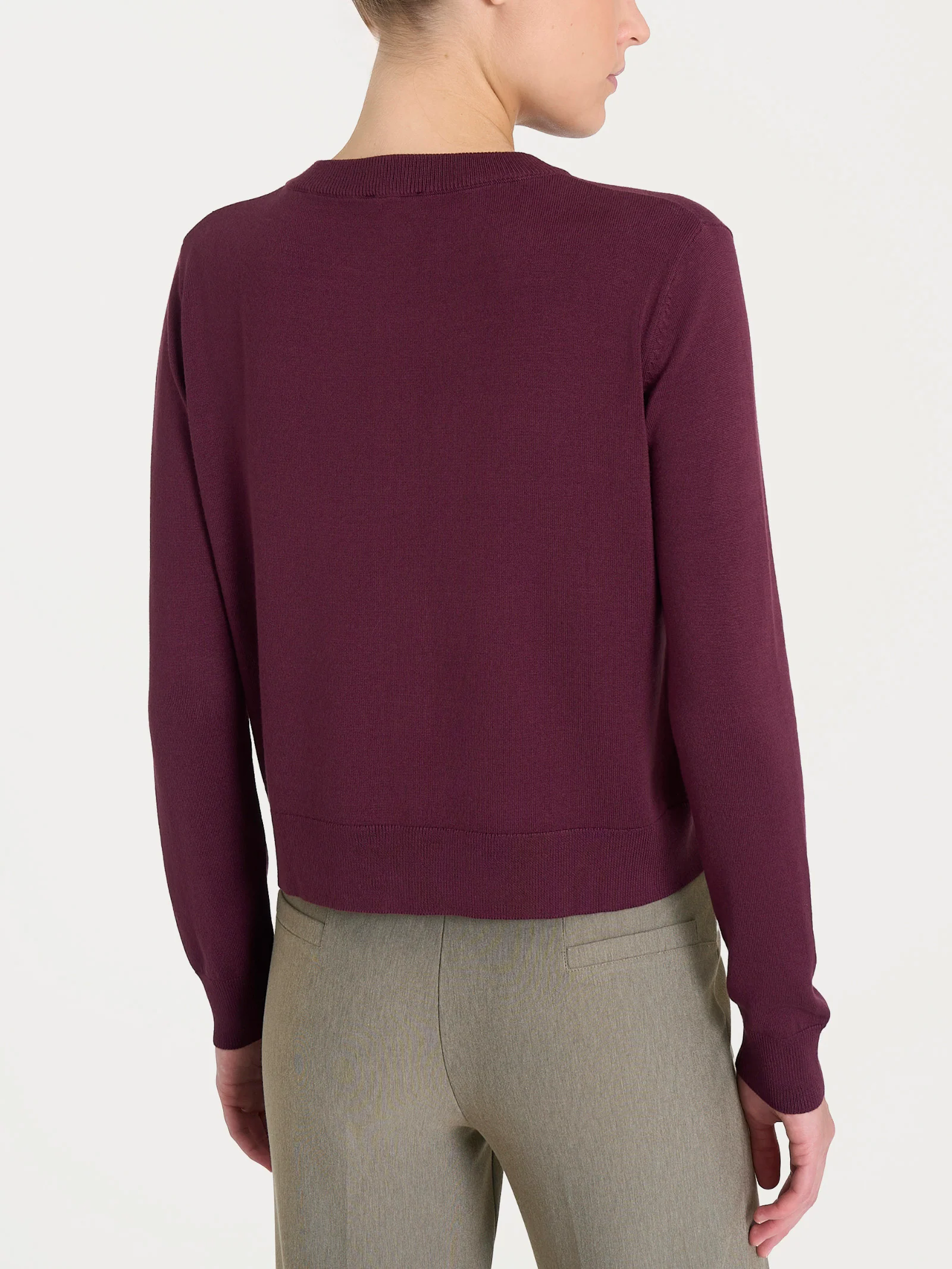 Cardigan corto con bottoni Four Seasons - Fig - Image 2