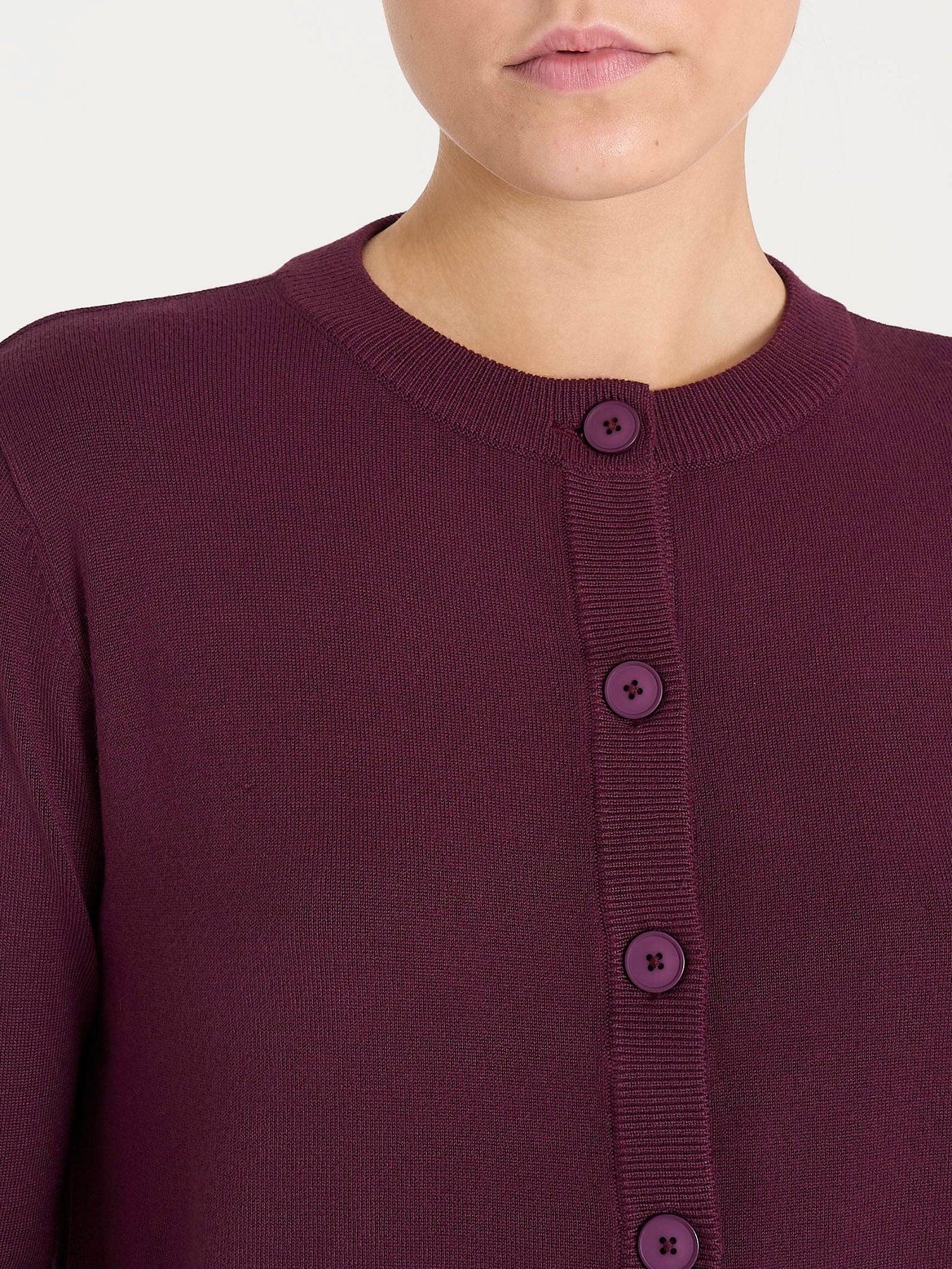 Cardigan corto con bottoni Four Seasons - Fig - Image 3