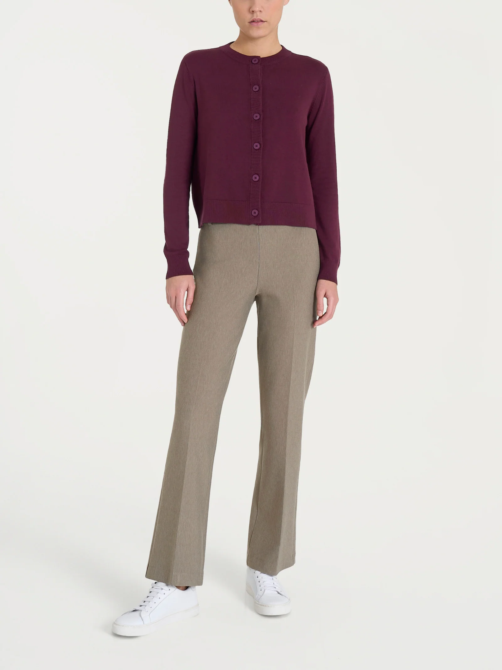 Cardigan corto con bottoni Four Seasons - Fig - Image 4