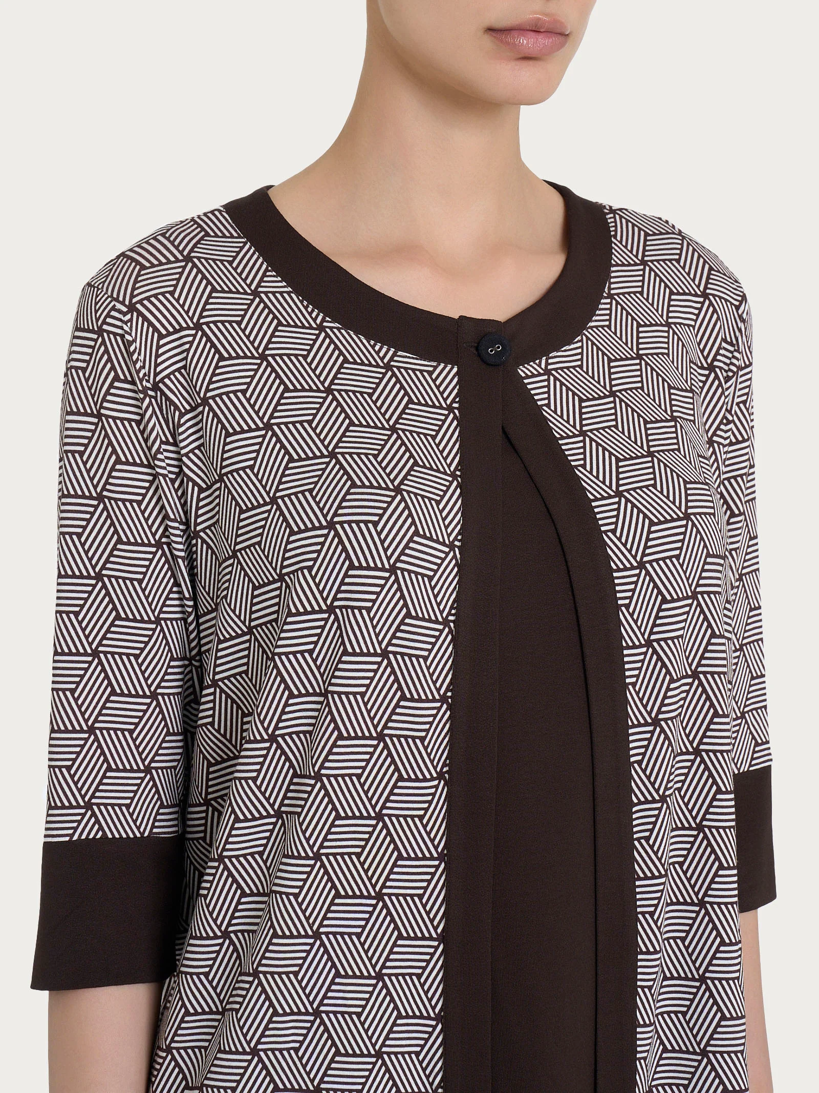 Cardigan corto con cubi in Viscosa Summer - Fant. Dawn Blue - Image 3
