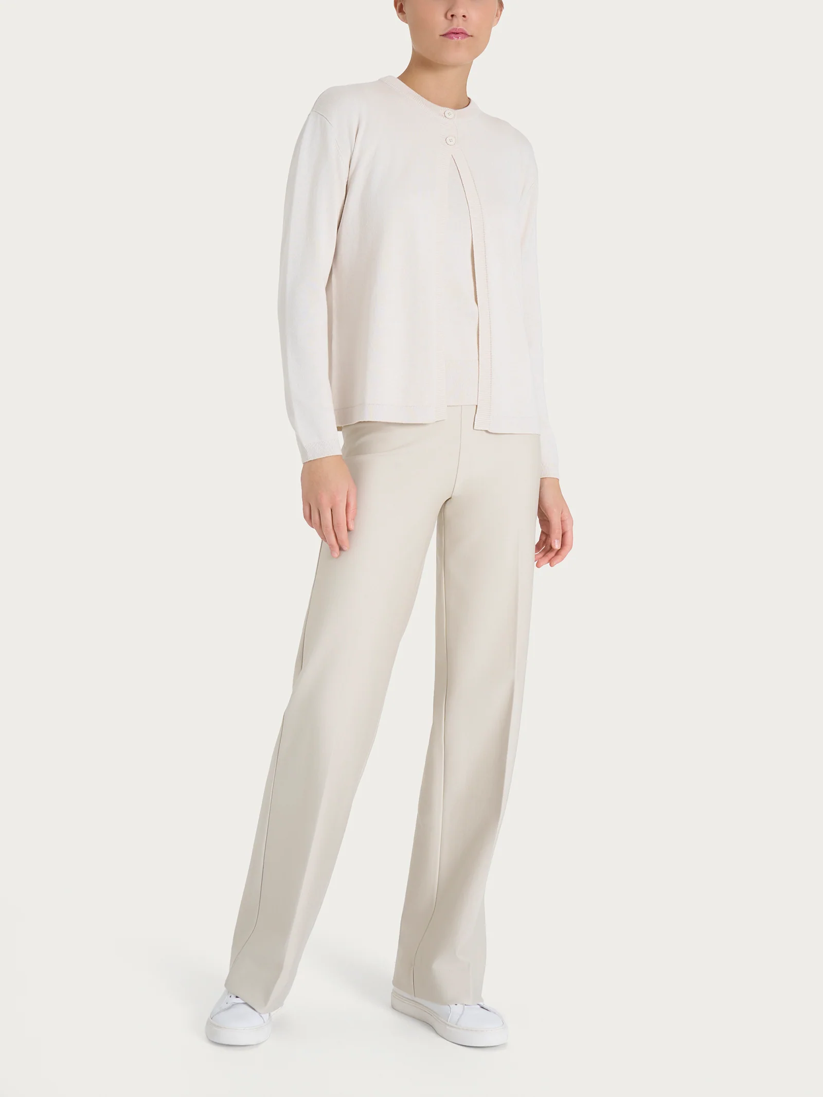 Cardigan corto con due bottoni Four Seasons - Champignon - Image 4