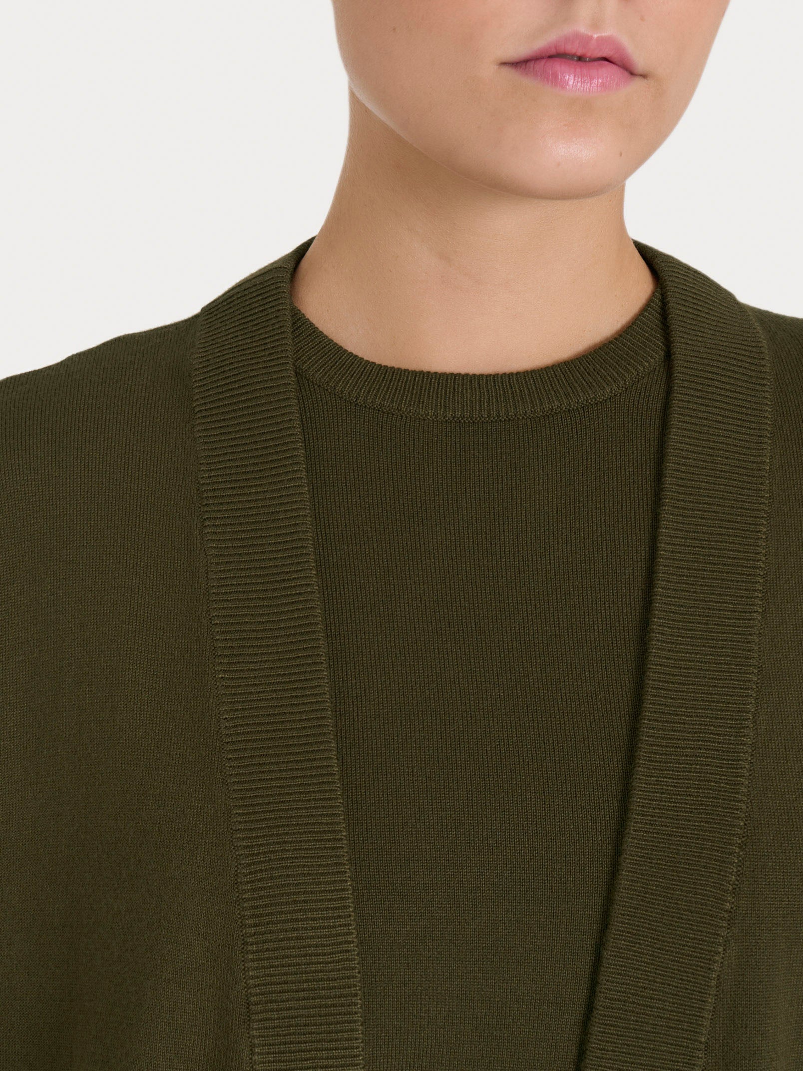 Cardigan corto Four Seasons - Dark Olive - Image 3