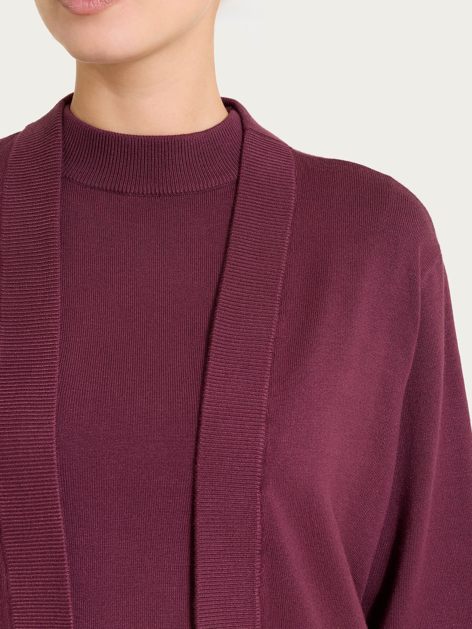 Cardigan corto Four Seasons - Fig - Image 3