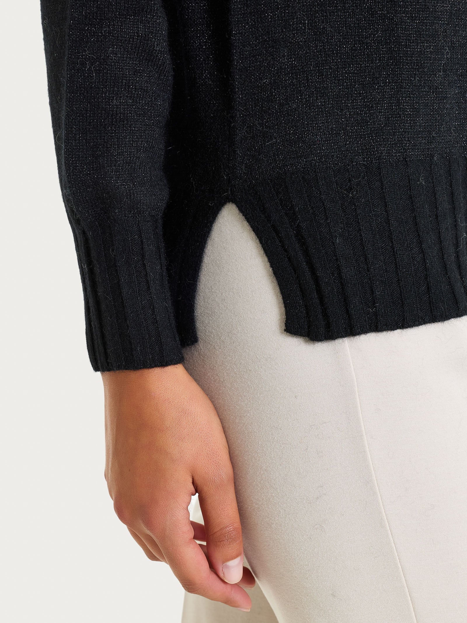 Cardigan corto in Natural Soft e Lurex - Nero - Image 3