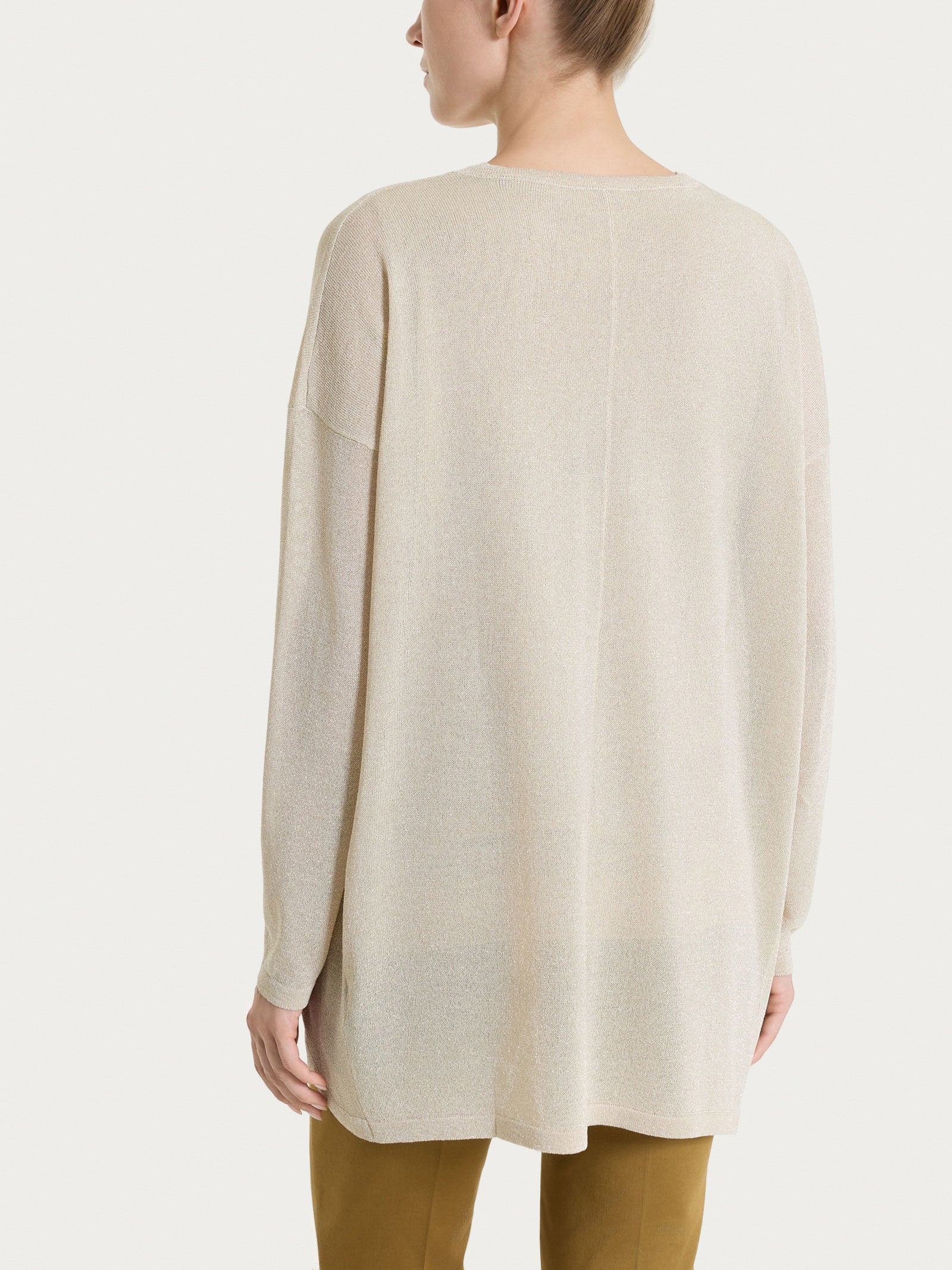 Cardigan in Crêpe Lurex - Champignon - Image 2