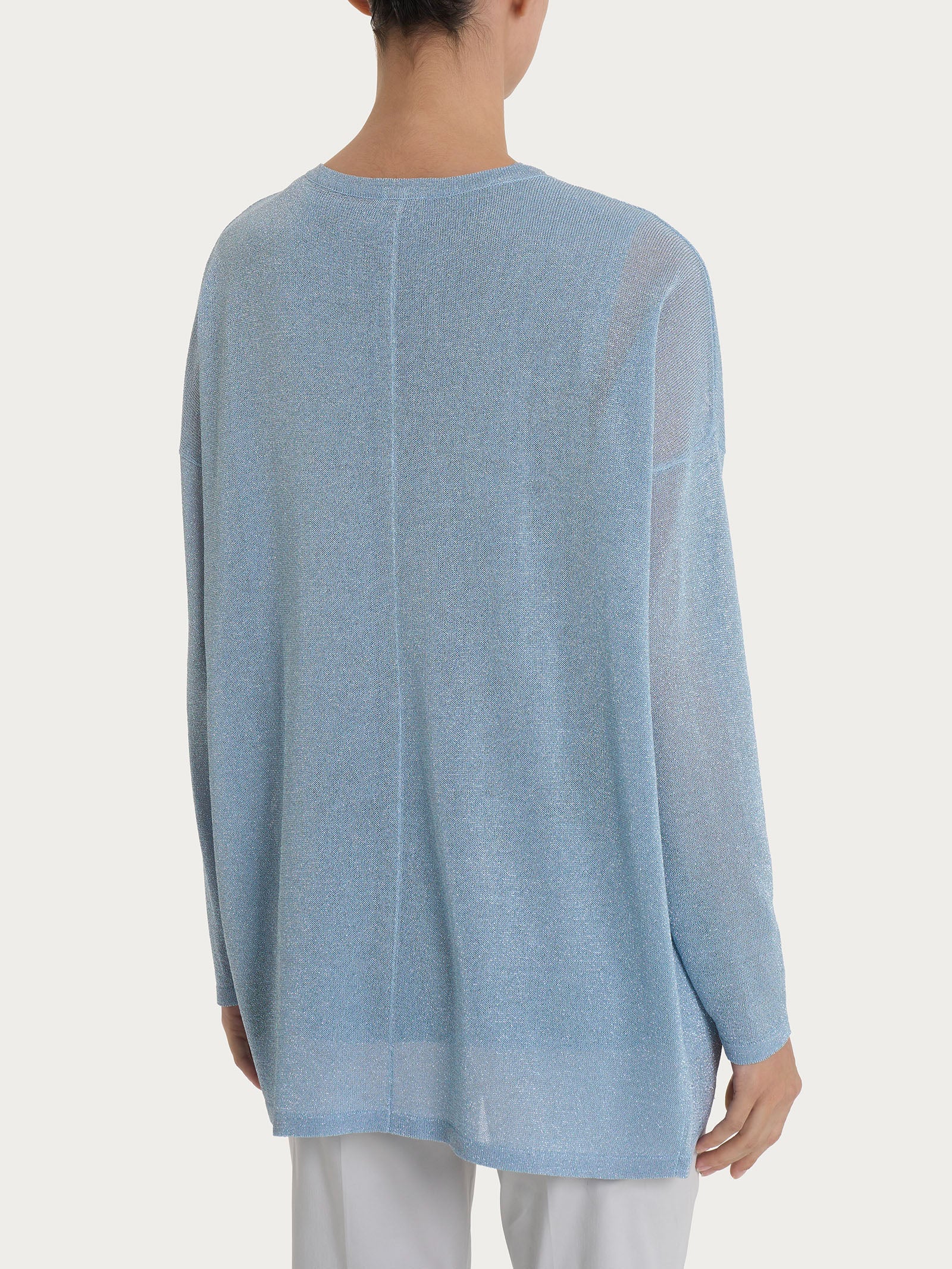 Cardigan in Crêpe Lurex - Skyway - Image 2