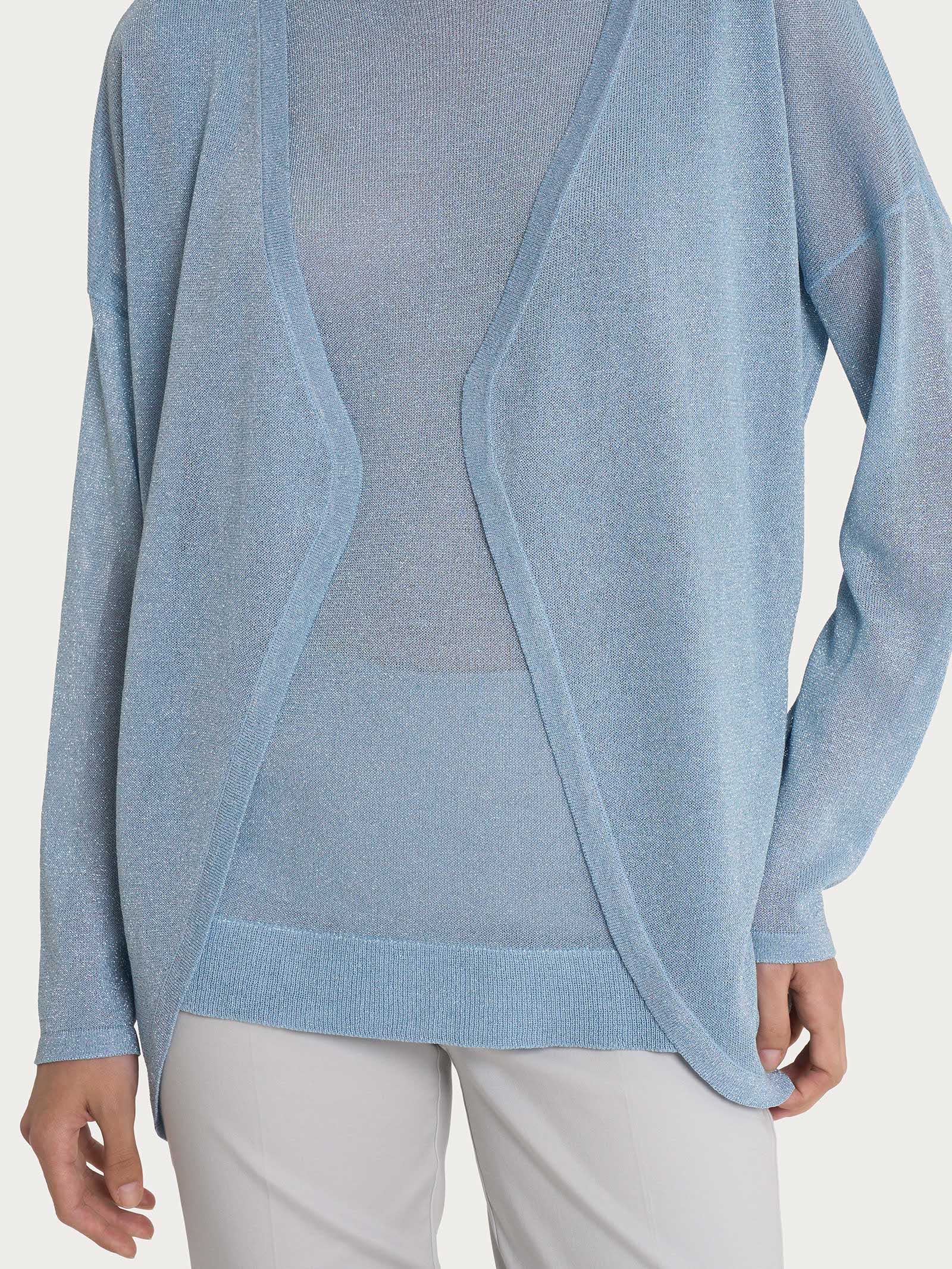 Cardigan in Crêpe Lurex - Skyway - Image 3