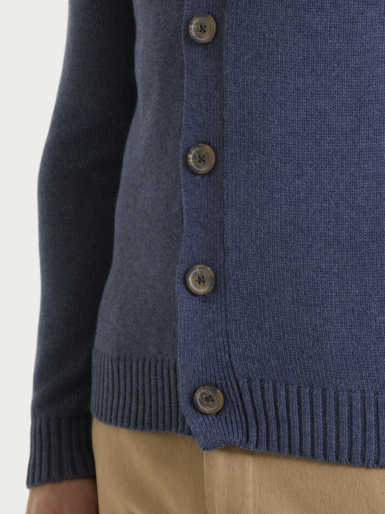 Cardigan in Winter Cotton - Avio Mel. - Image 3