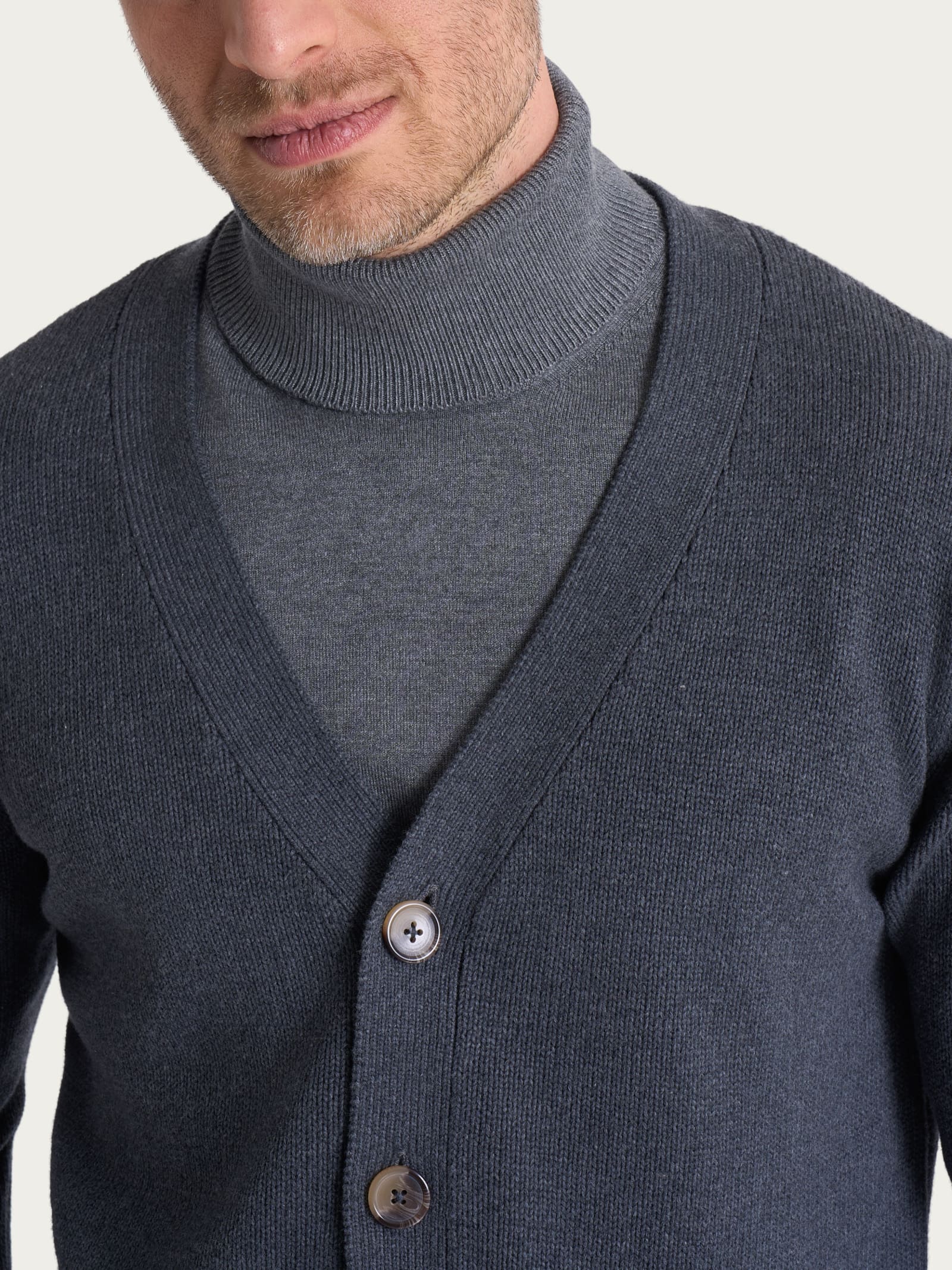 Cardigan in Winter Cotton - Ardesia Mel. - Image 3