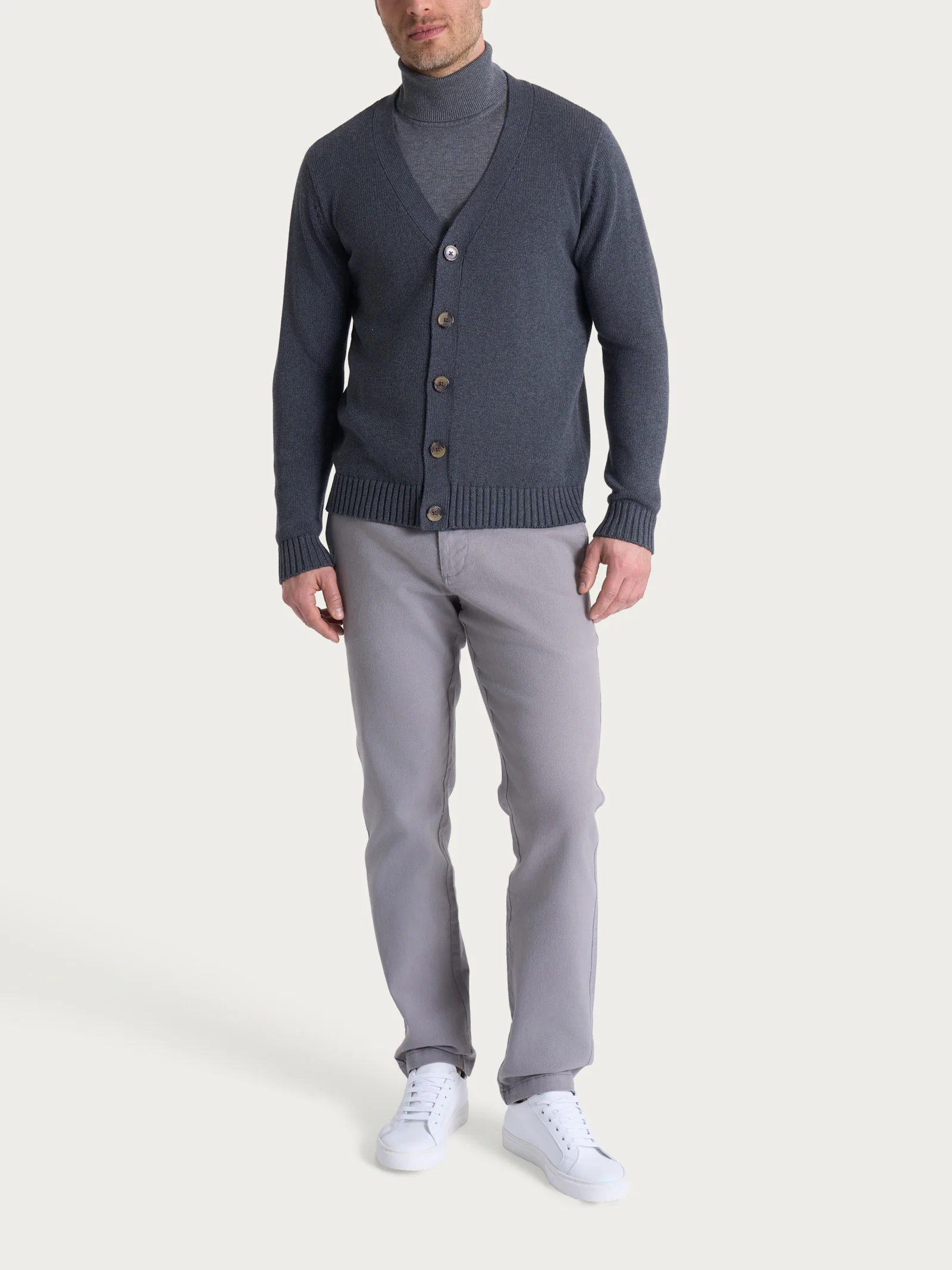 Cardigan in Winter Cotton - Ardesia Mel. - Image 4