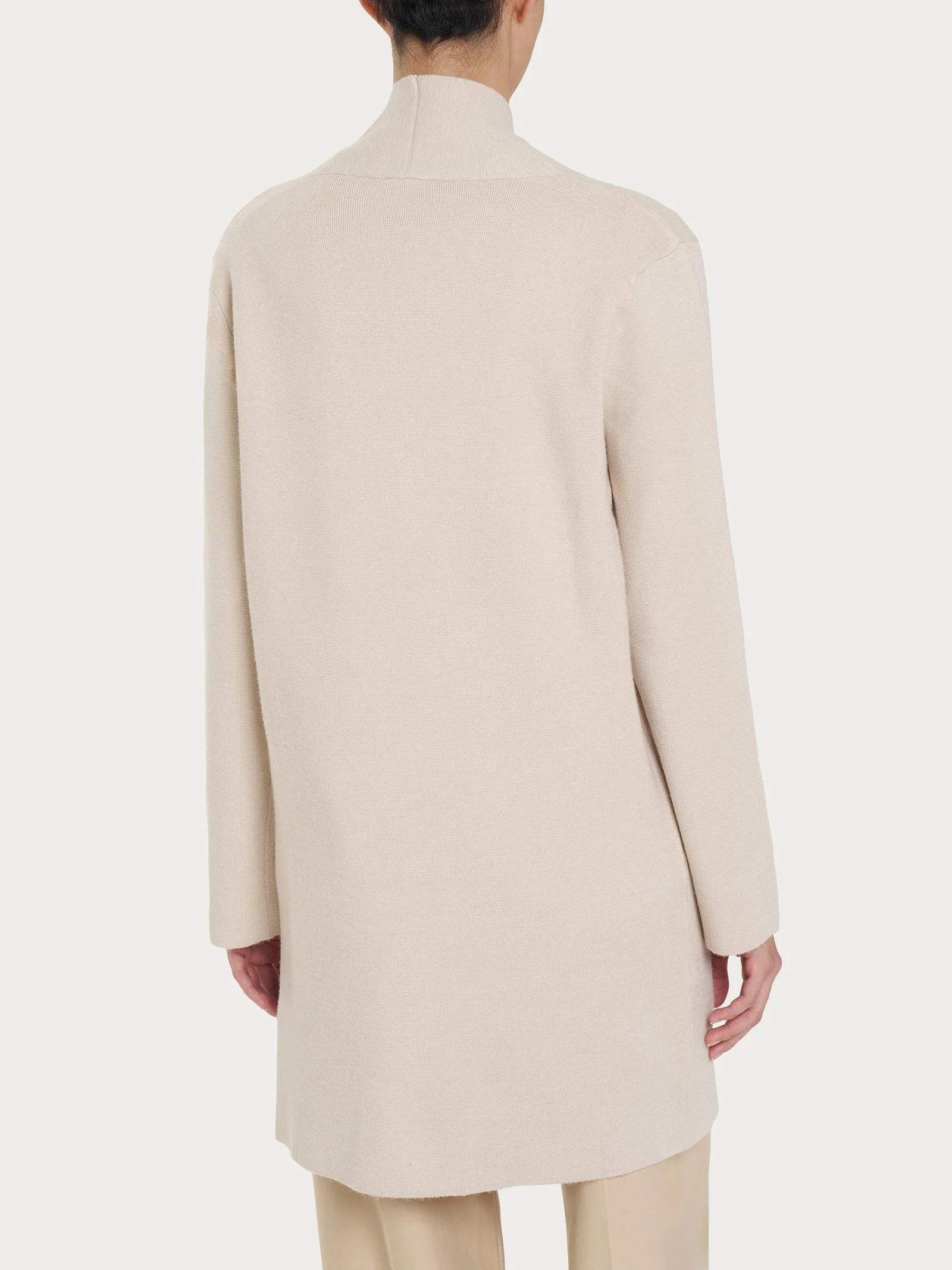 Cardigan lungo aperto in Super Soft - Champignon - Image 2