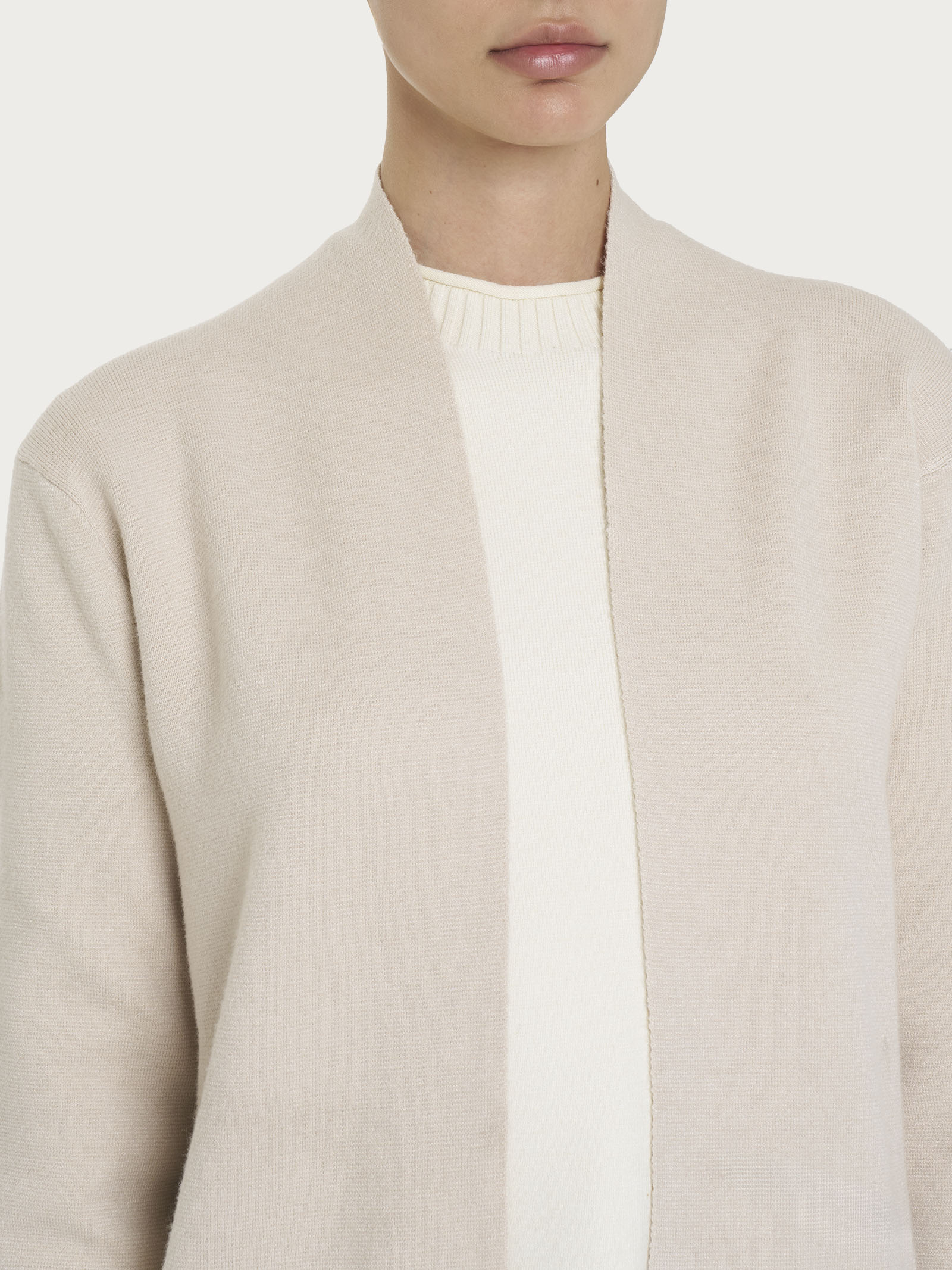 Cardigan lungo aperto in Super Soft - Champignon - Image 3