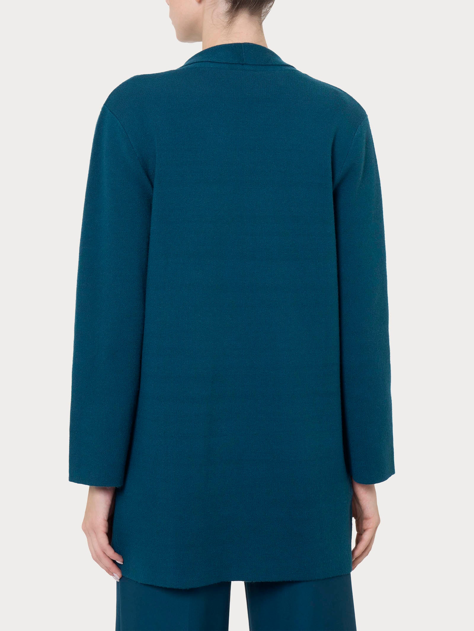 Cardigan lungo aperto in Super Soft - Reflecting Pond - Image 2
