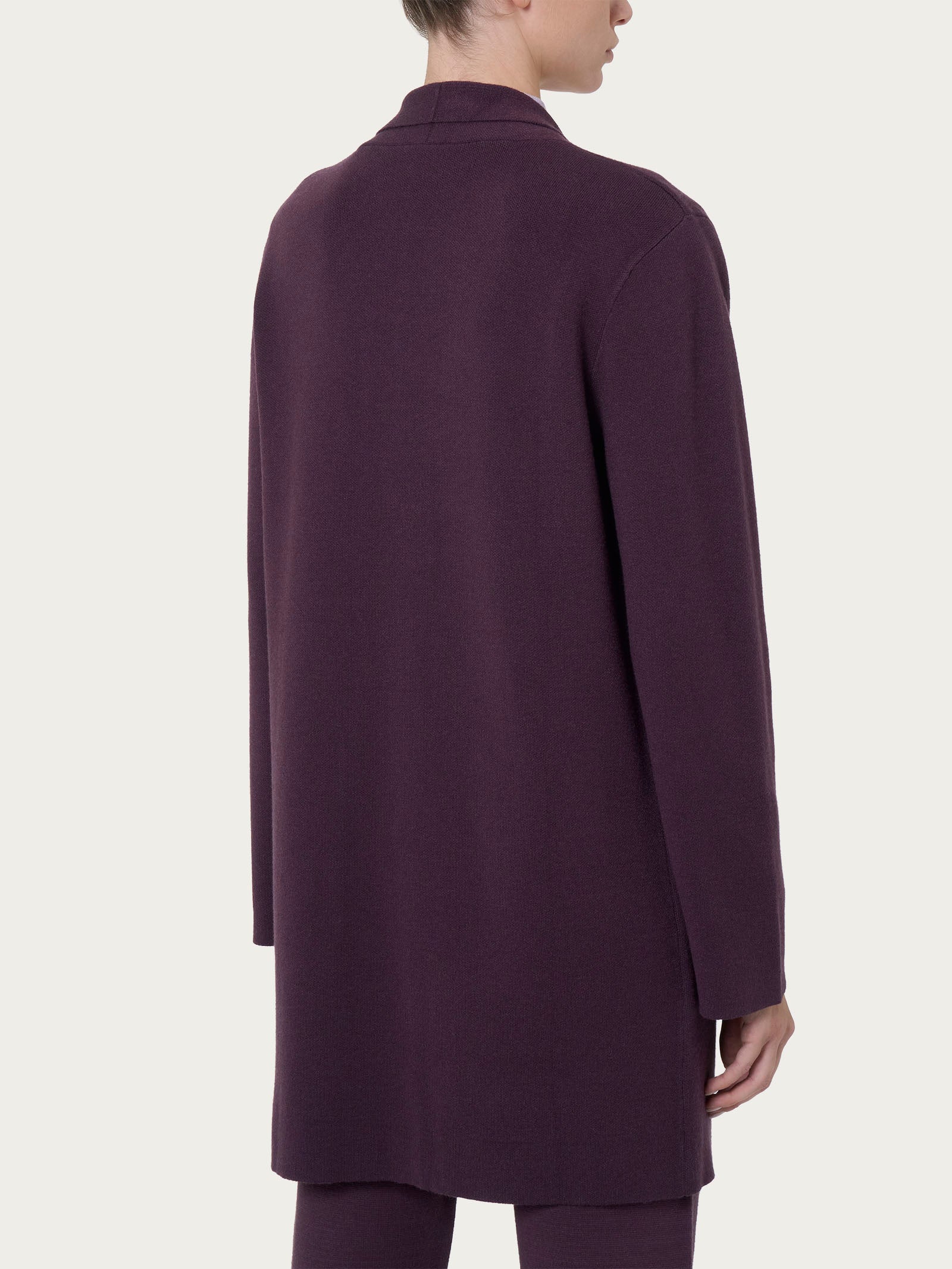 Cardigan lungo aperto in Super Soft - Plum Perfect - Image 2