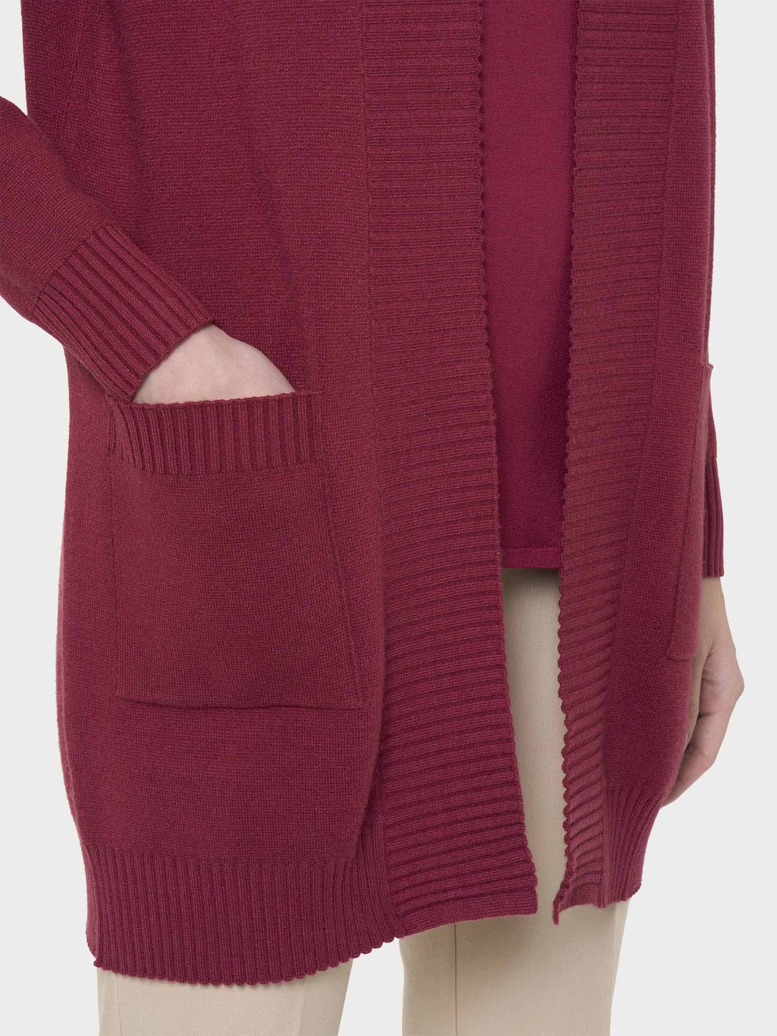 Cardigan lungo aperto in Super Soft  - Tibetan Red - Image 3