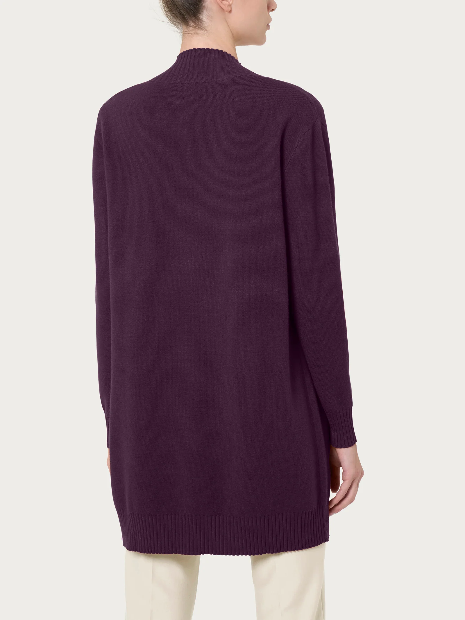 Cardigan lungo aperto in Super Soft  - Plum Perfect - Image 2