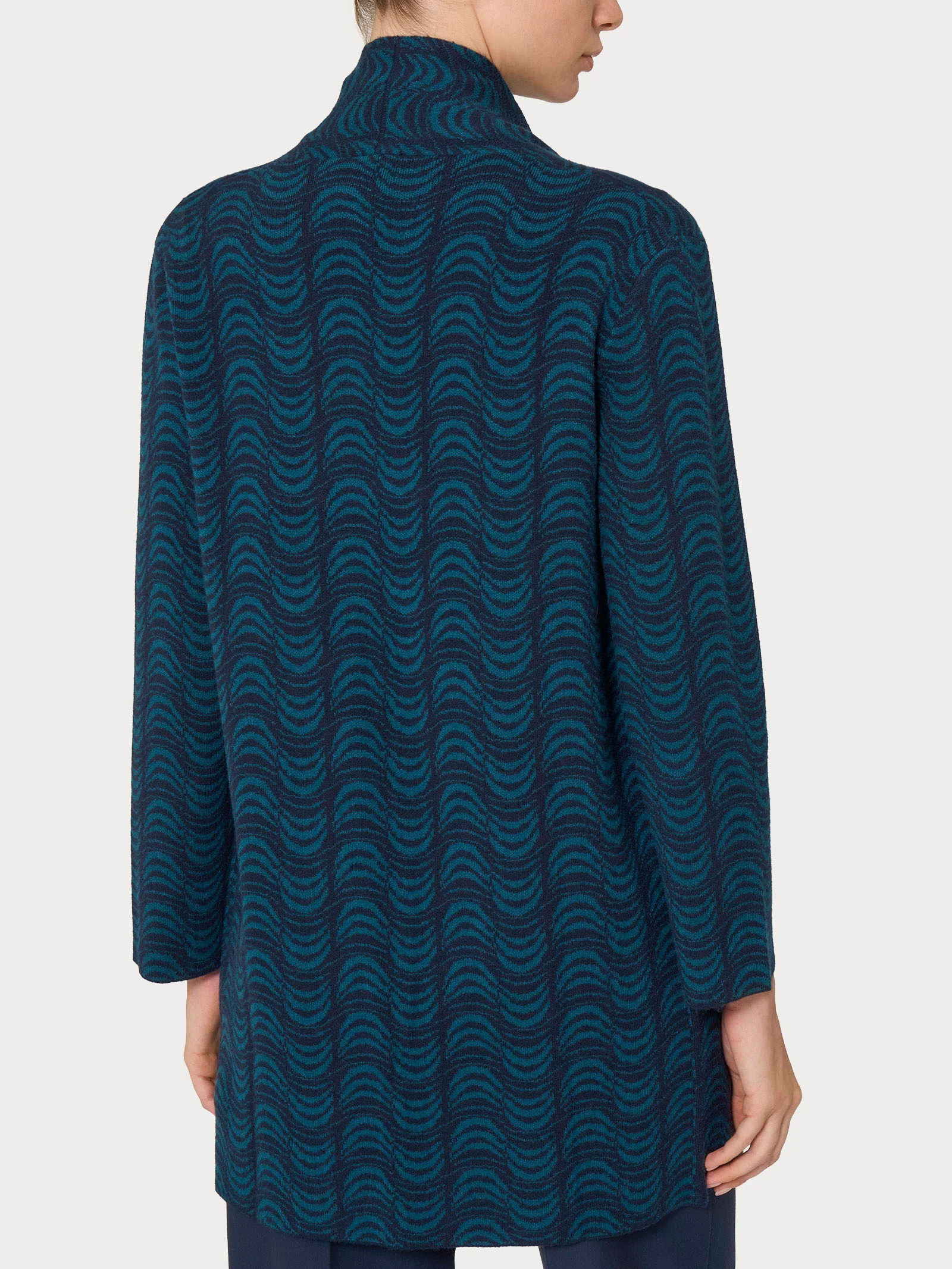 Cardigan lungo aperto in Super Soft - Fant. Reflecting Pond - Image 2