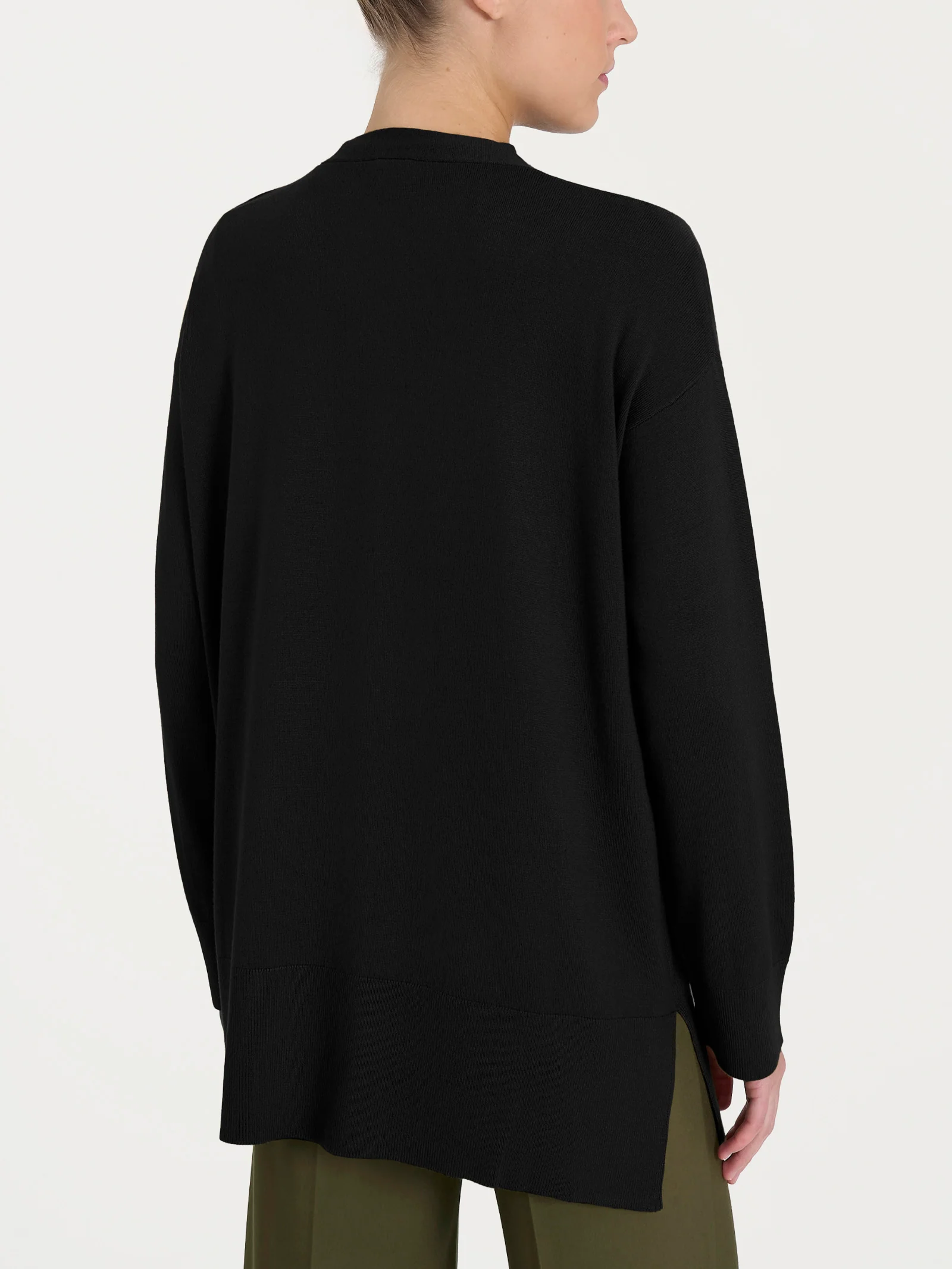Cardigan over con bottoni Four Seasons - Nero - Image 2