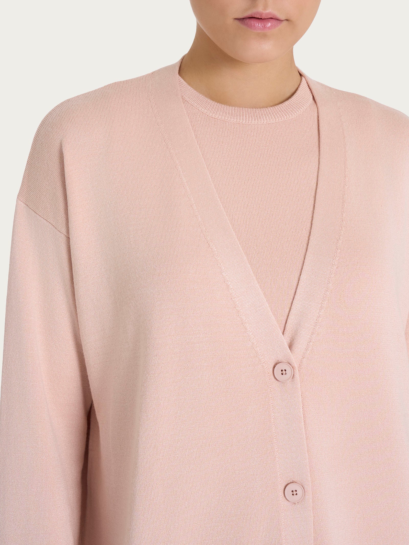 Cardigan over con bottoni Four Seasons - Cameo Rose - Image 3