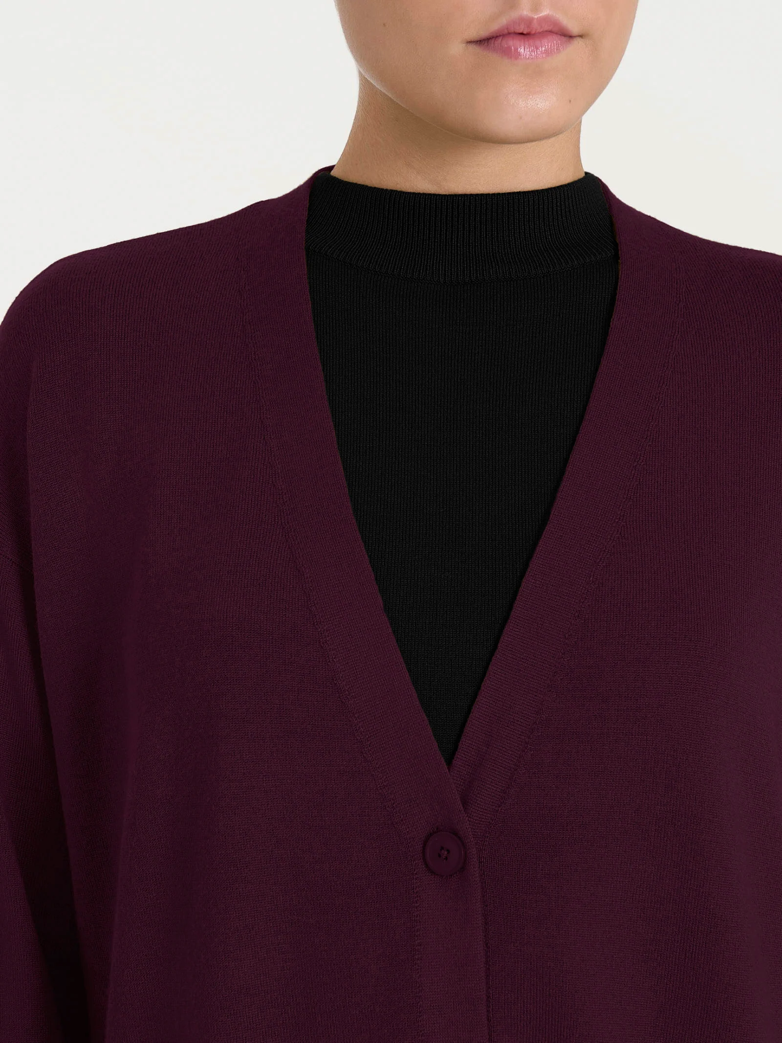 Cardigan over con bottoni Four Seasons - Fig - Image 3