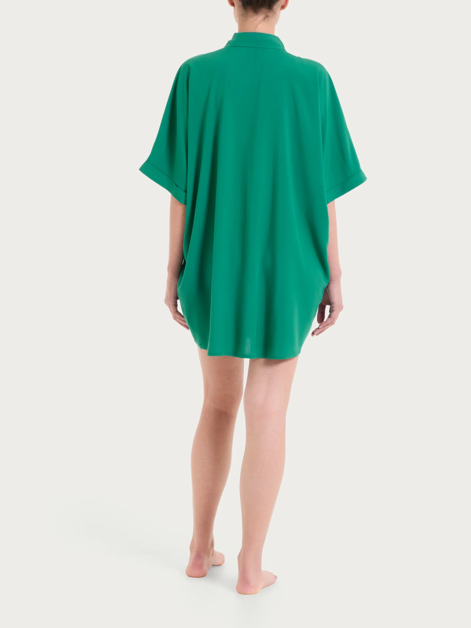 Chemisier con manica kimono in EcoSeta - Bayou - Image 2