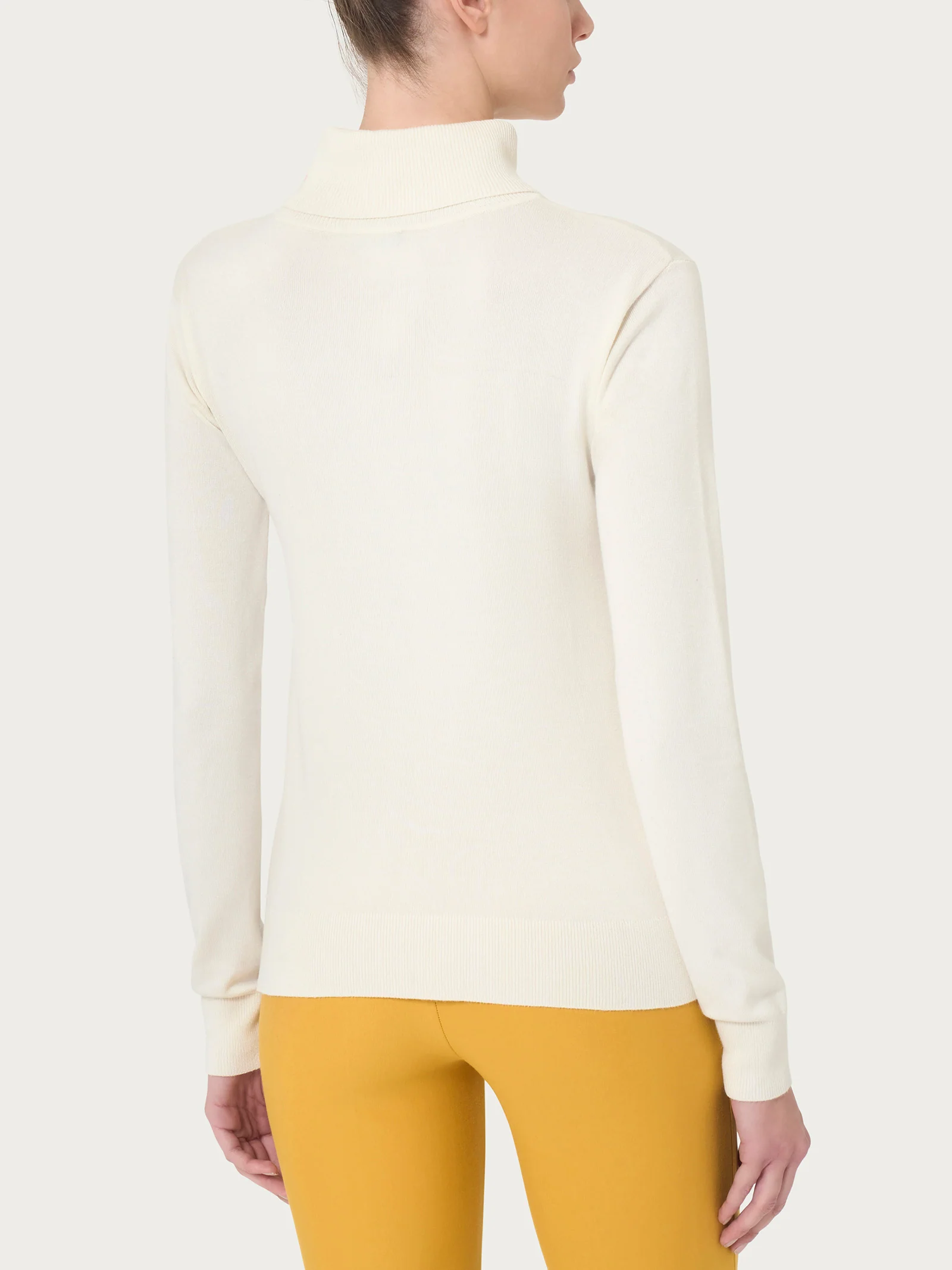 Dolcevita a maglia unita Four Seasons - Avorio - Image 2