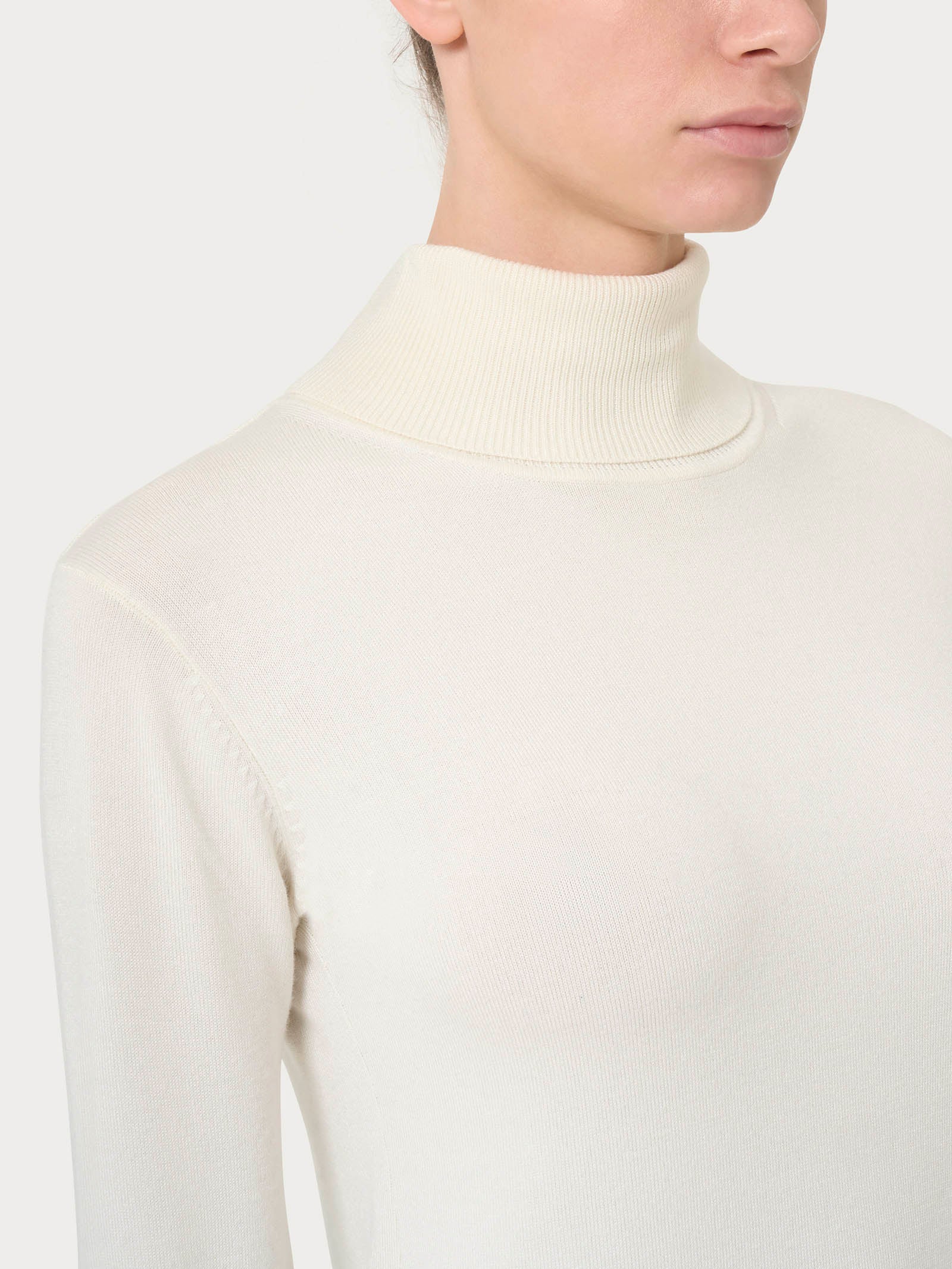 Dolcevita a maglia unita Four Seasons - Avorio - Image 3