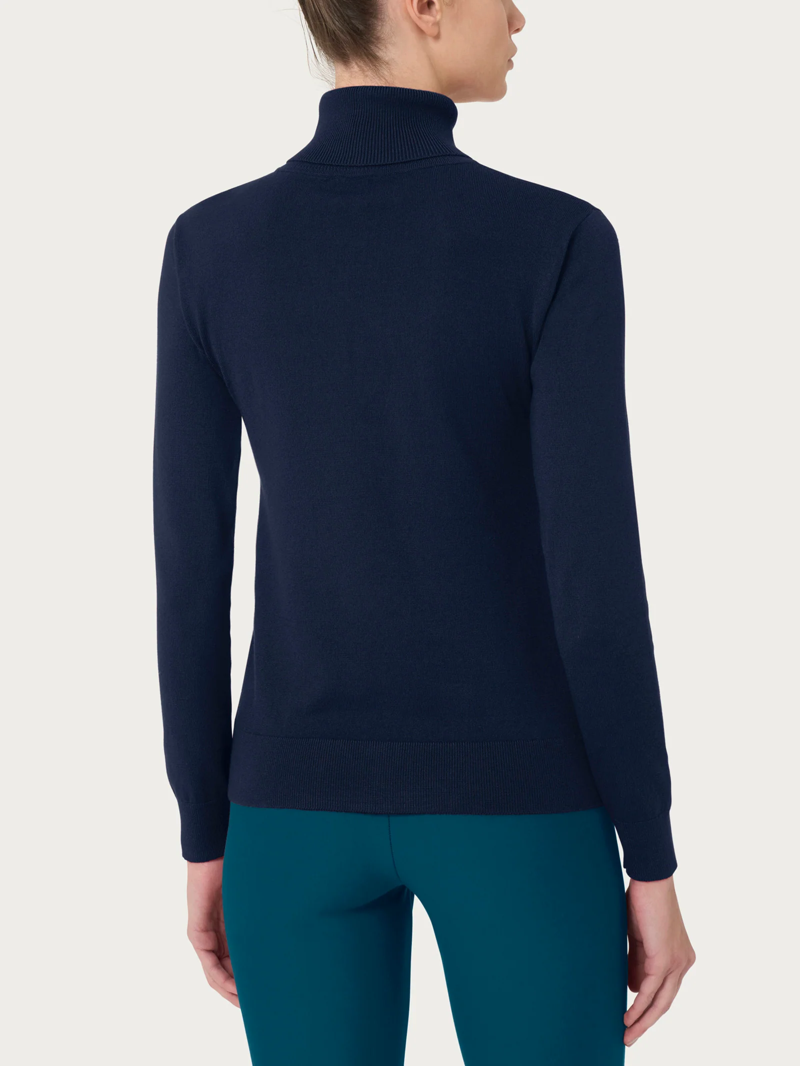 Dolcevita a maglia unita Four Seasons - Bleu - Image 2