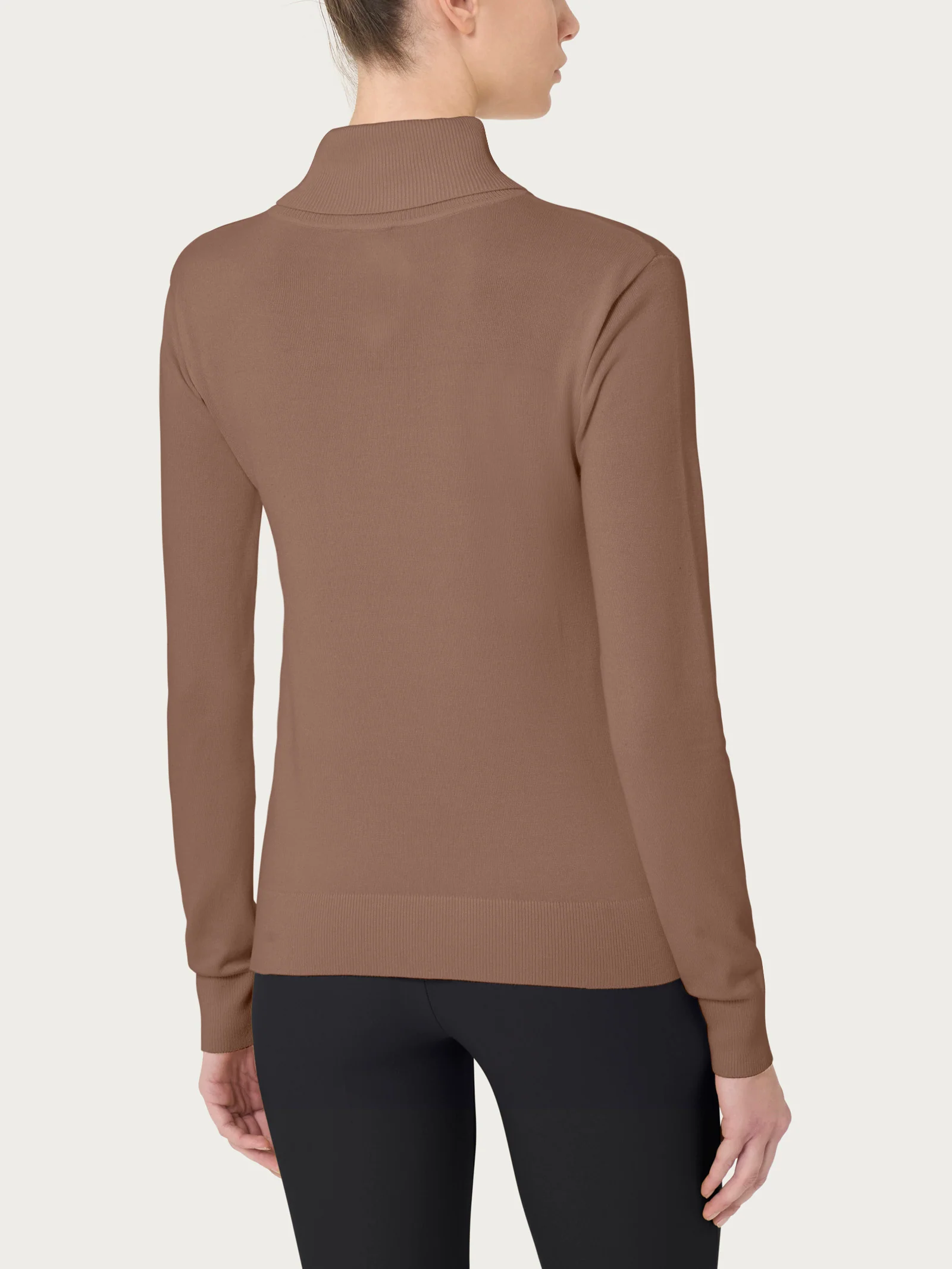 Dolcevita a maglia unita Four Seasons - Pine Bark - Image 2