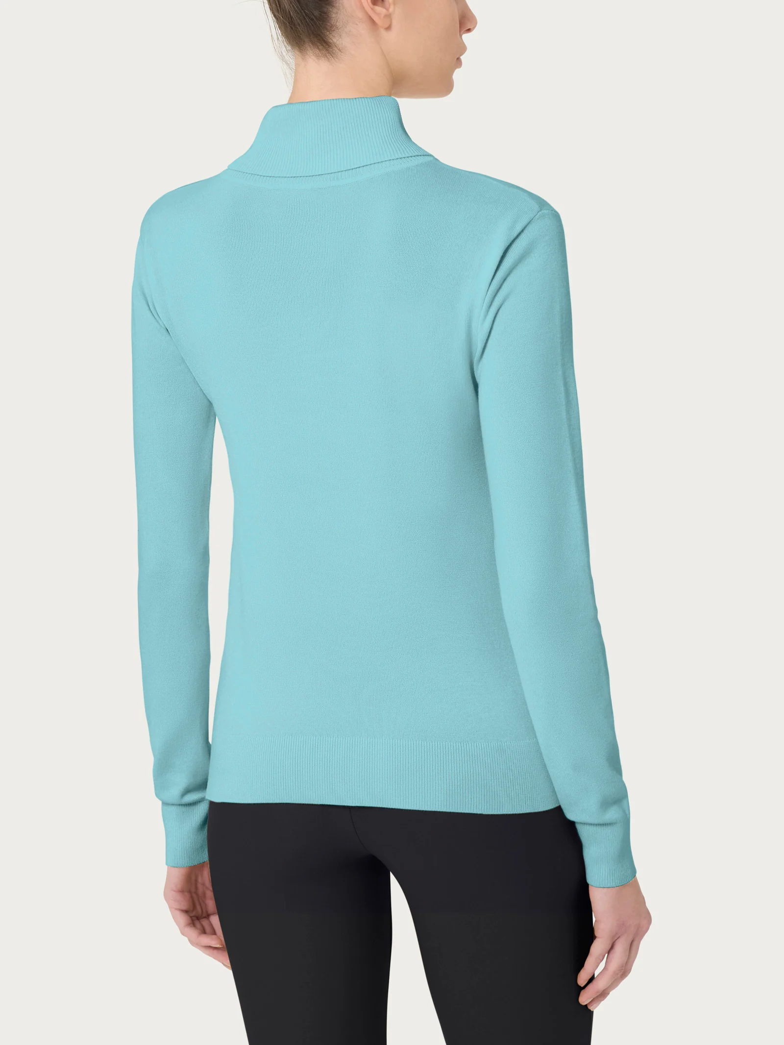Dolcevita a maglia unita Four Seasons - Nile Blue - Image 2