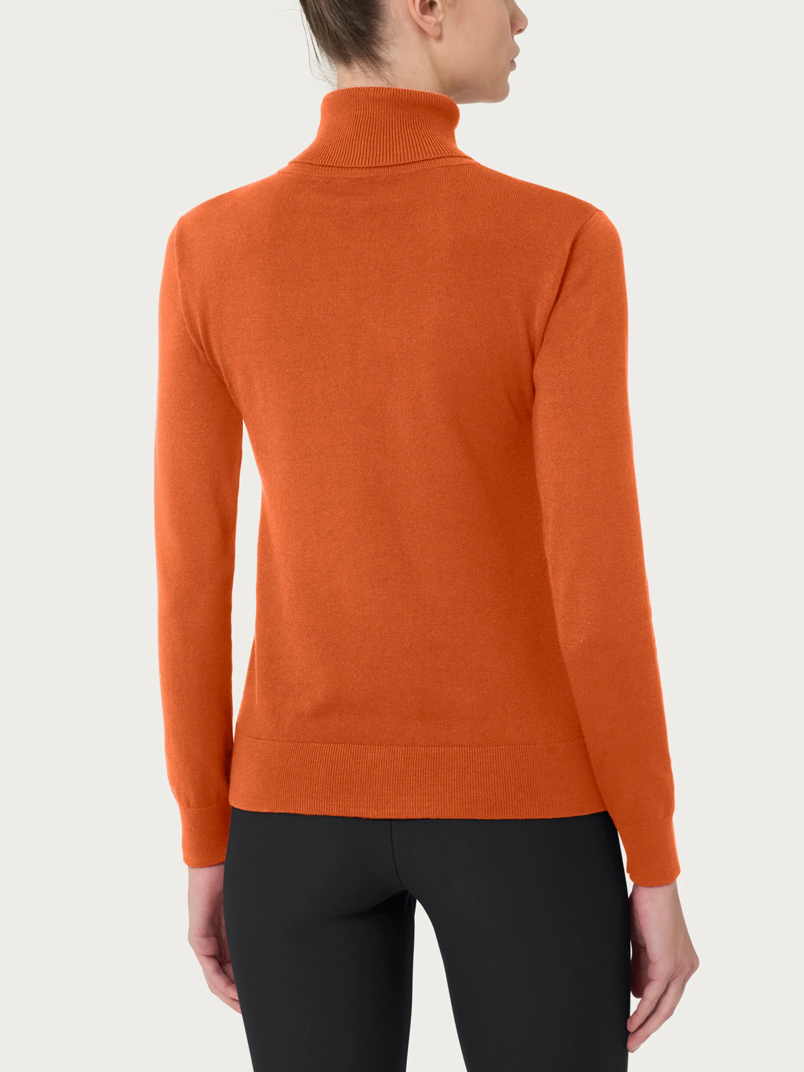 Dolcevita a maglia unita Four Seasons - Rust - Image 2