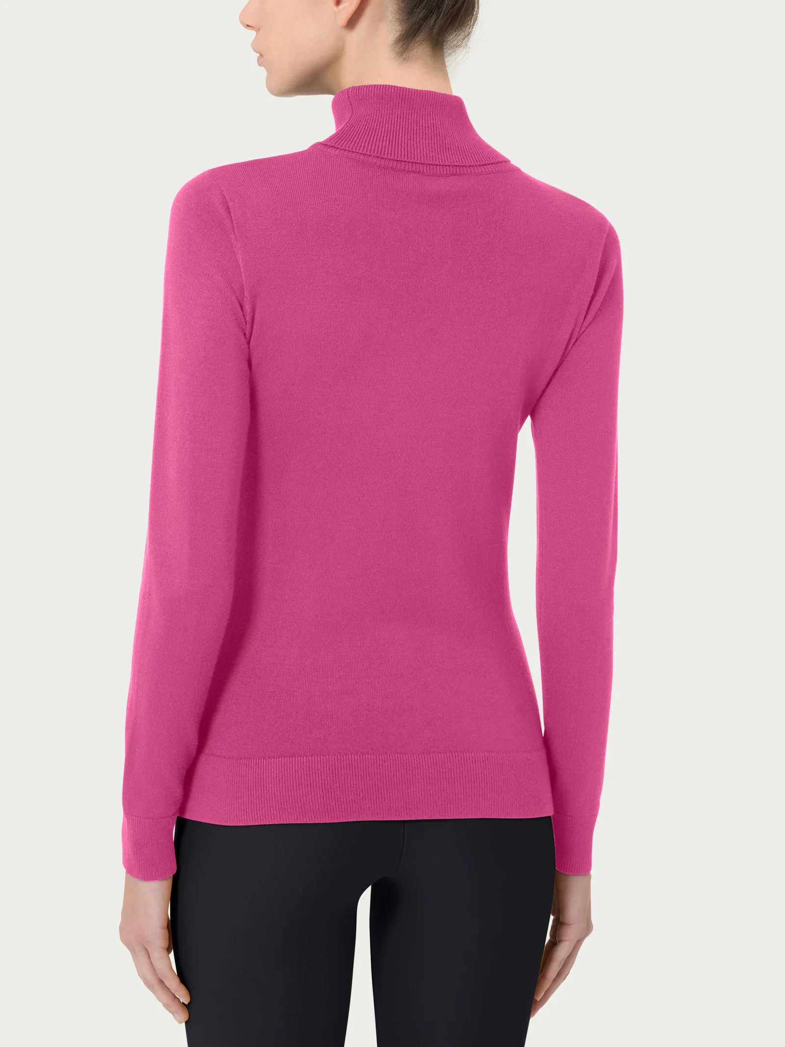 Dolcevita a maglia unita Four Seasons - Red Violet - Image 2