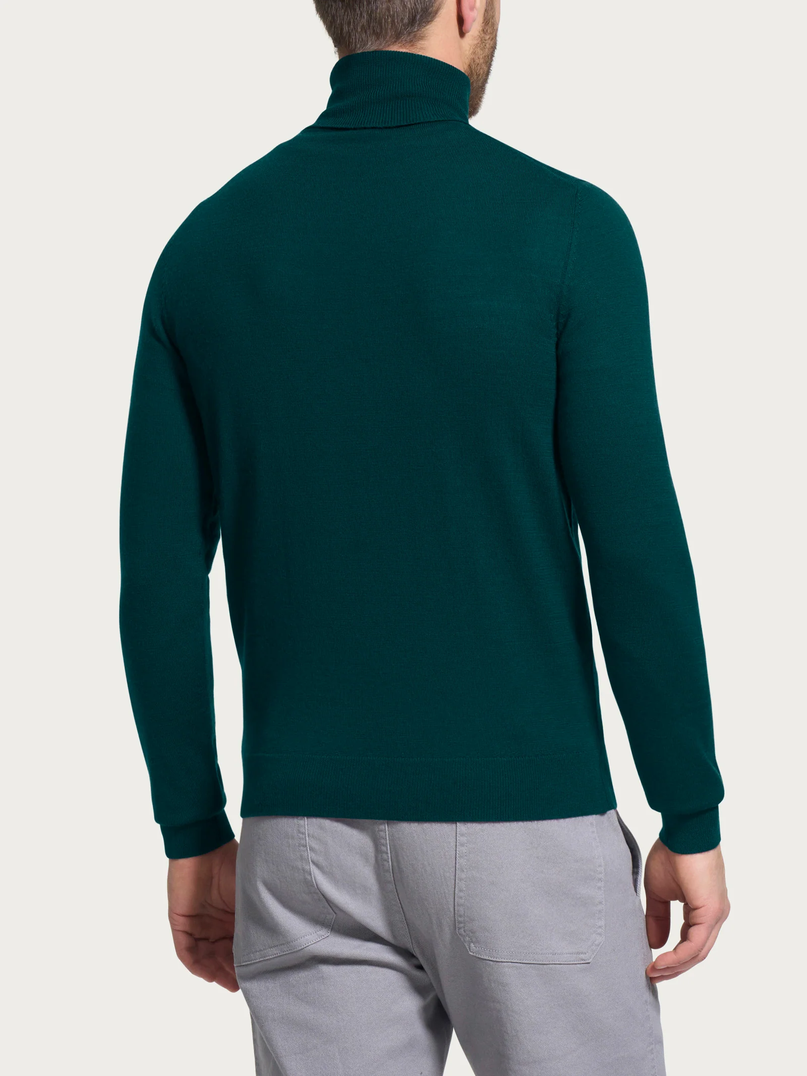 Dolcevita a maglia unita in Merino Soft - Ponderosa Pine - Image 2