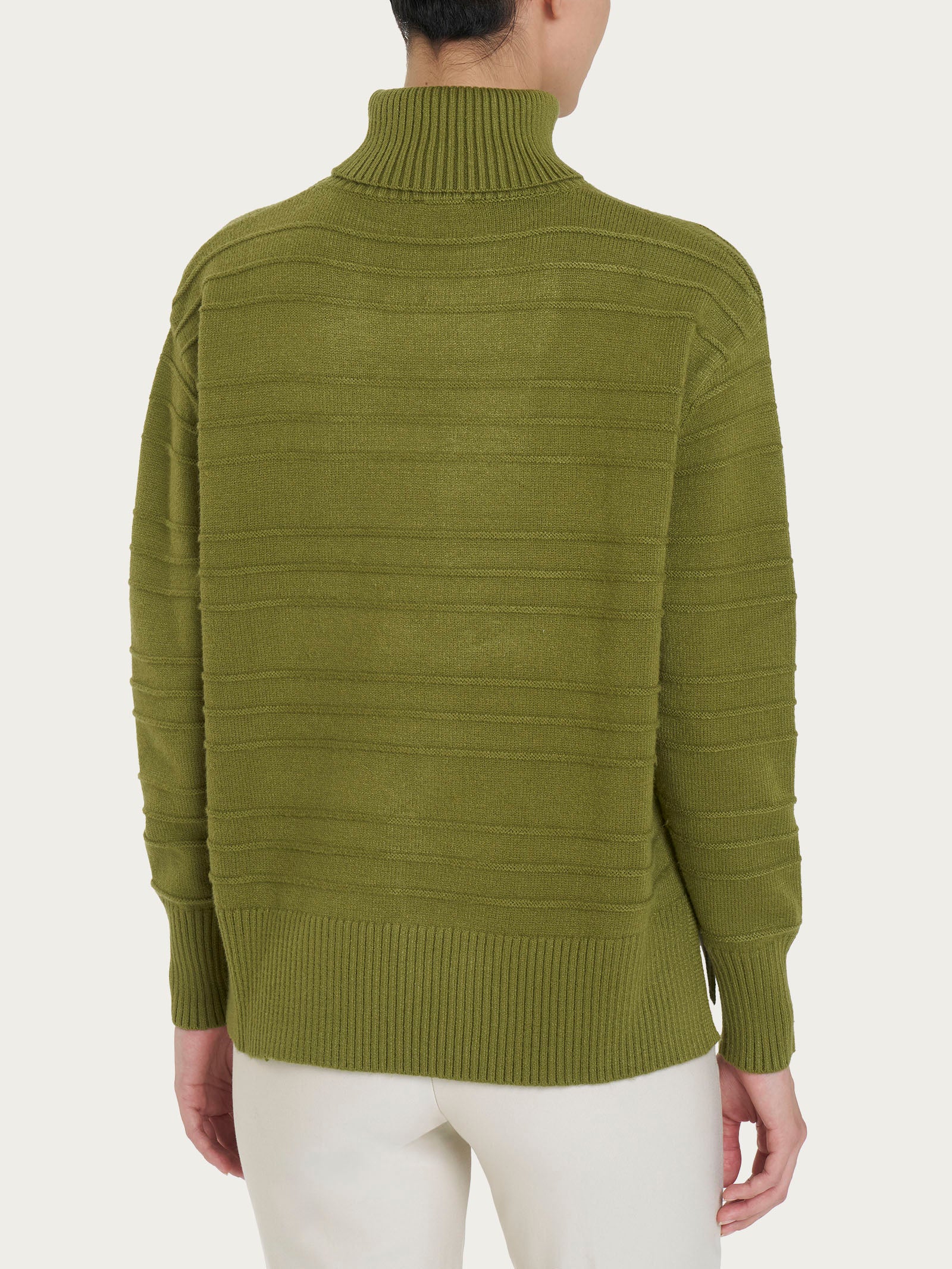 Dolcevita a righe in Super Soft - Sphagnum - Image 2