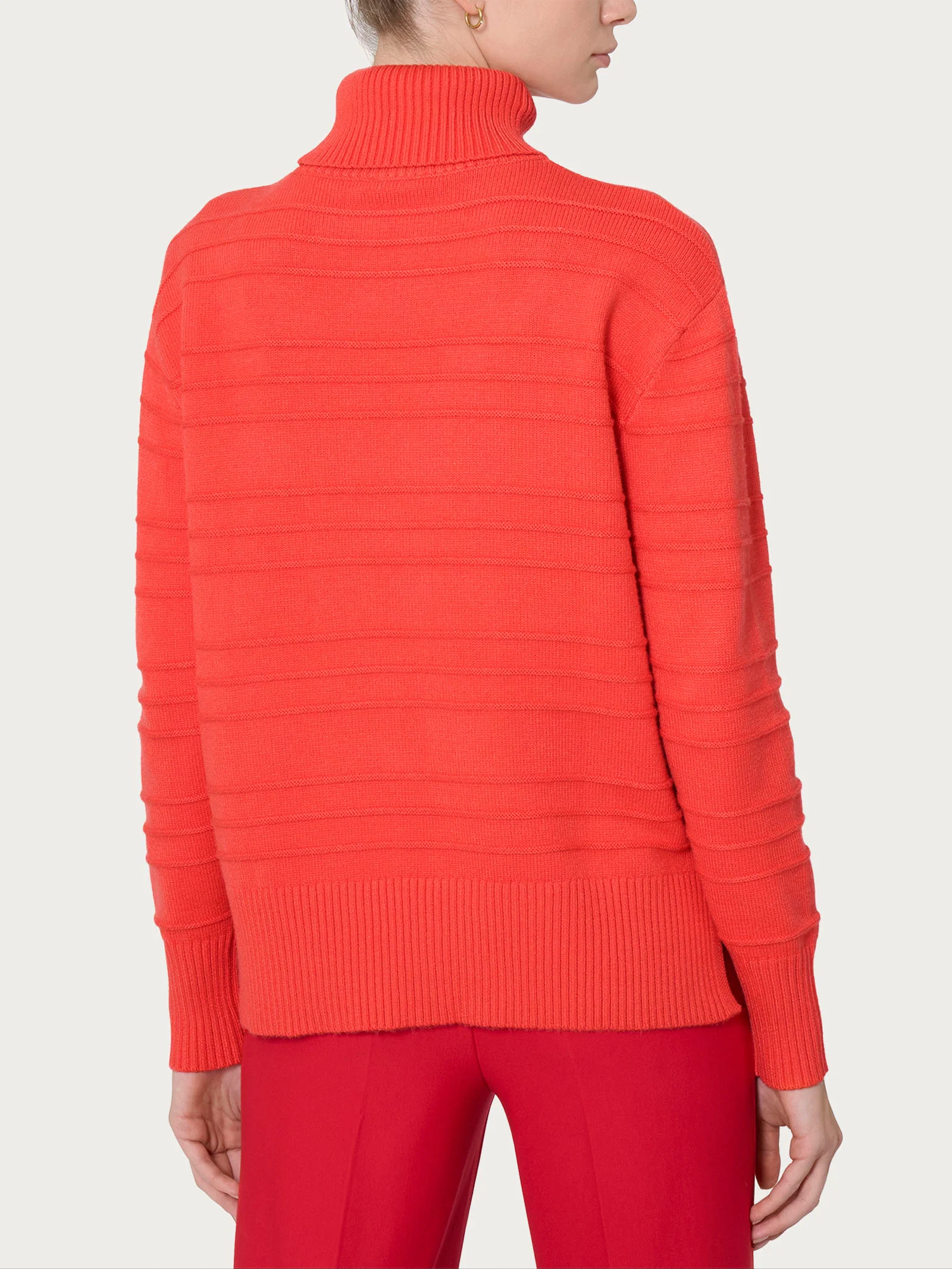 Dolcevita a righe in Super Soft - Cayenne - Image 2