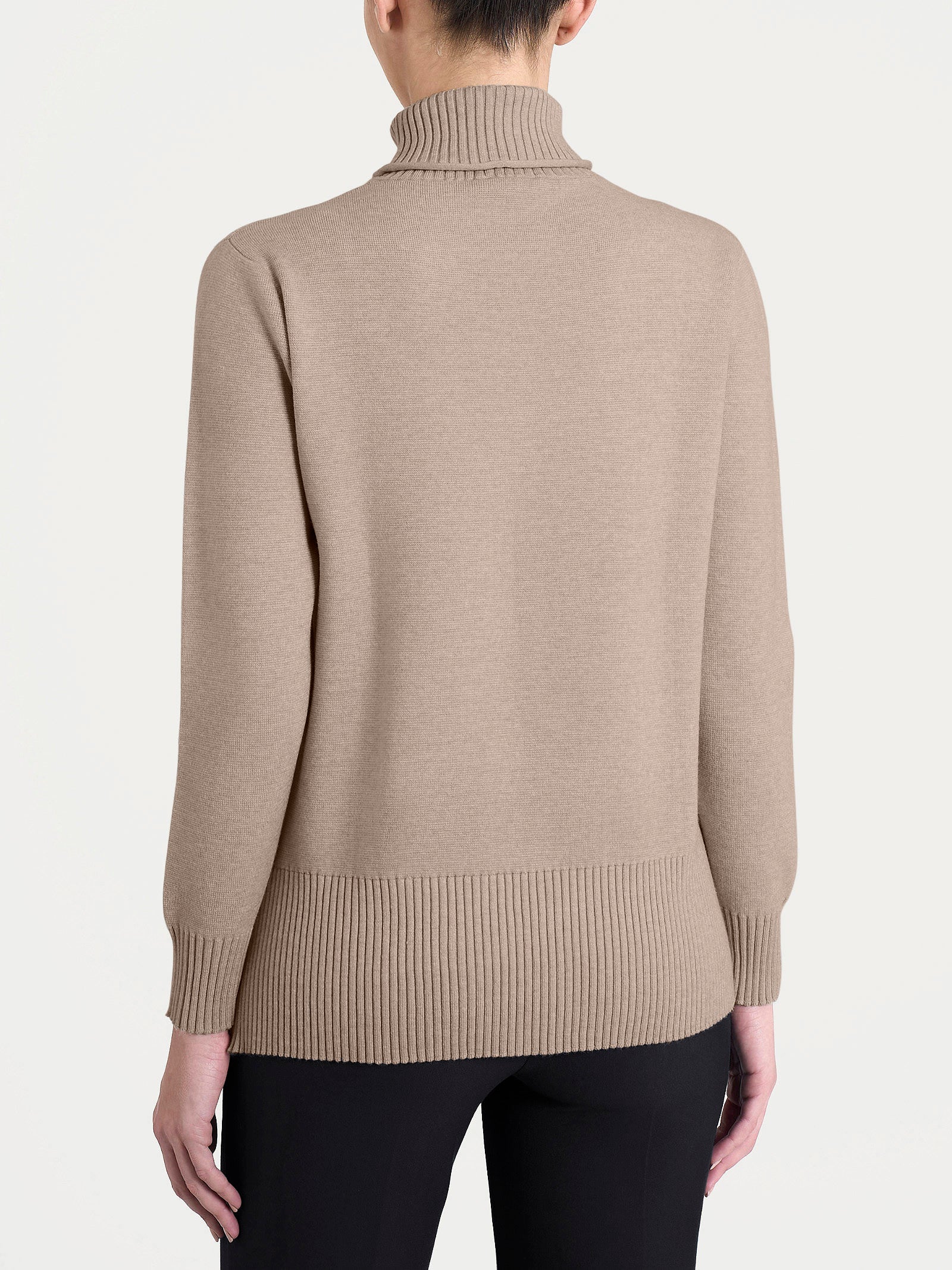 Dolcevita asimmetrico in Super Soft - Cammello - Image 2