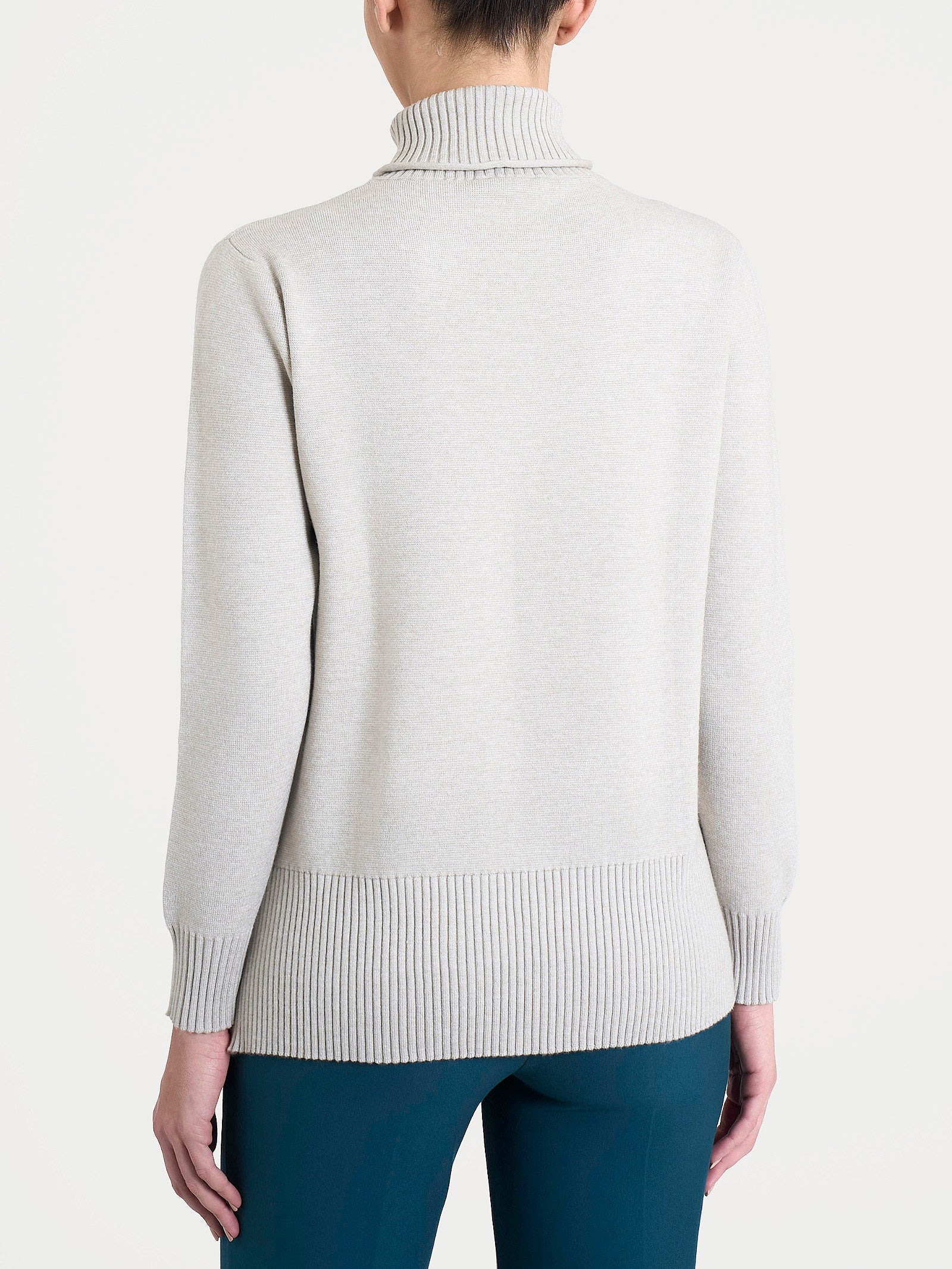 Dolcevita asimmetrico in Super Soft - CHAMPIGNON MEL. - Image 2