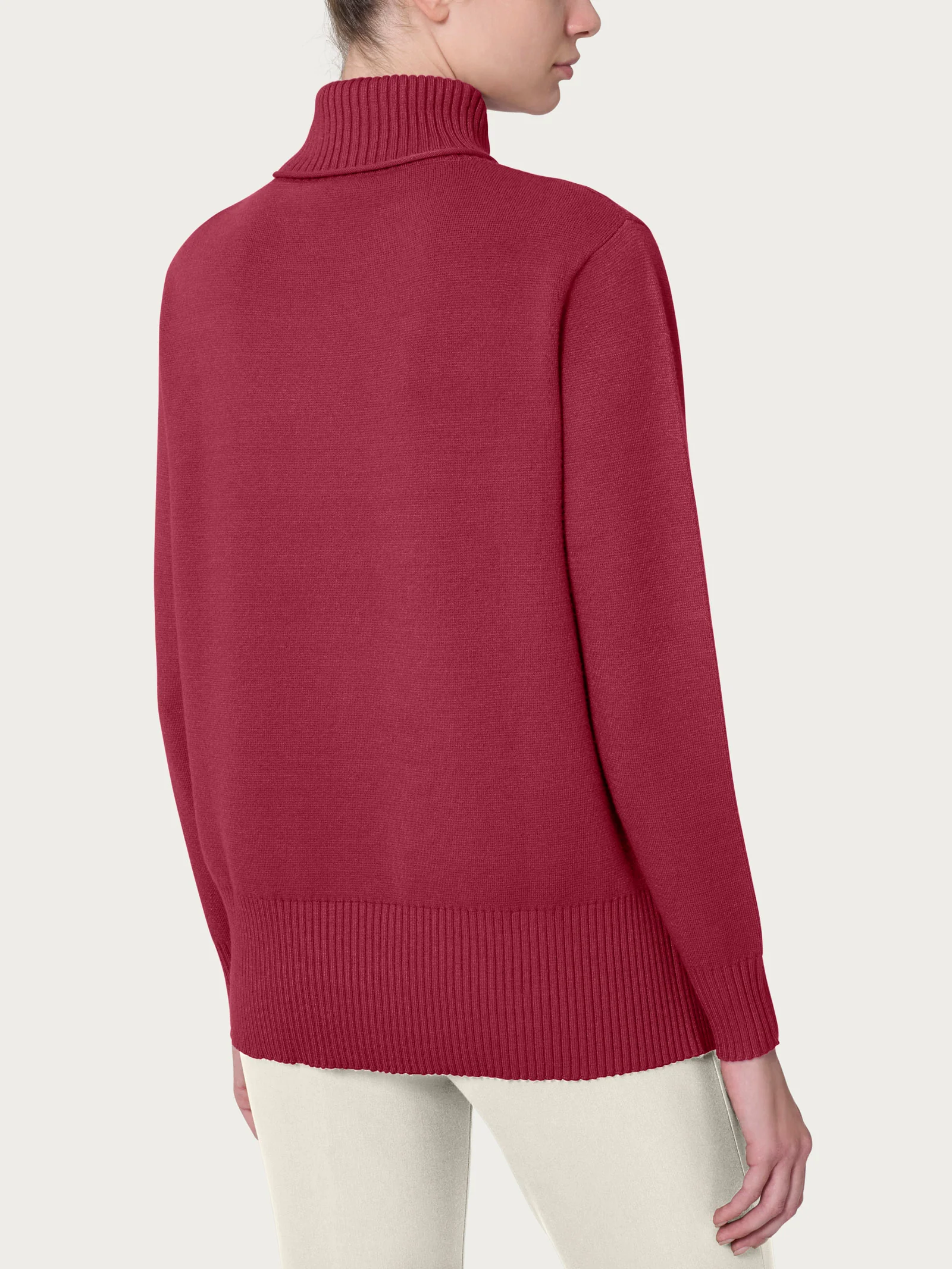 Dolcevita asimmetrico in Super Soft - Tibetan Red - Image 2