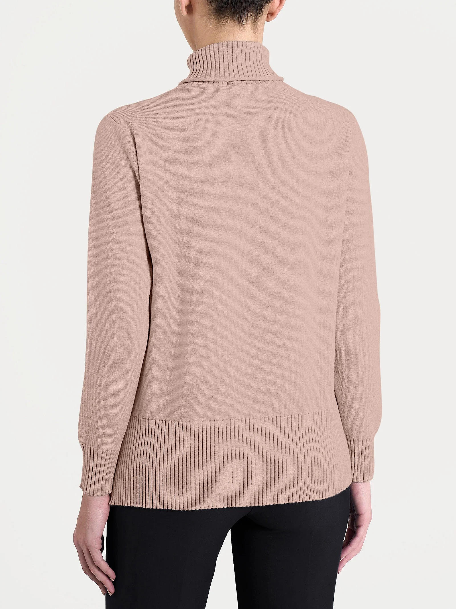 Dolcevita asimmetrico in Super Soft - Cameo Rose - Image 2