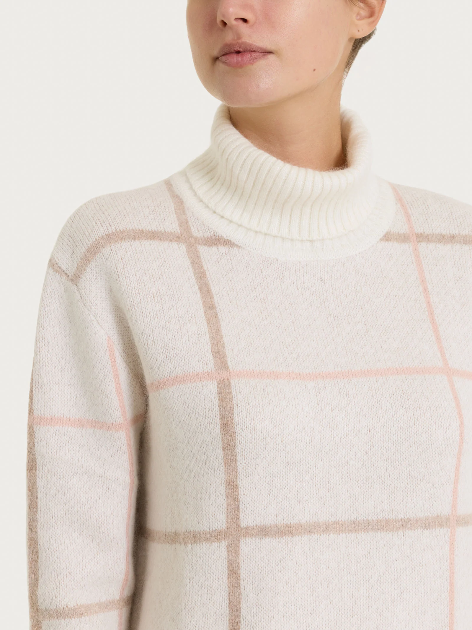 Dolcevita con check pattern in Natural Soft - Fant.Zenzero Mel. - Image 3