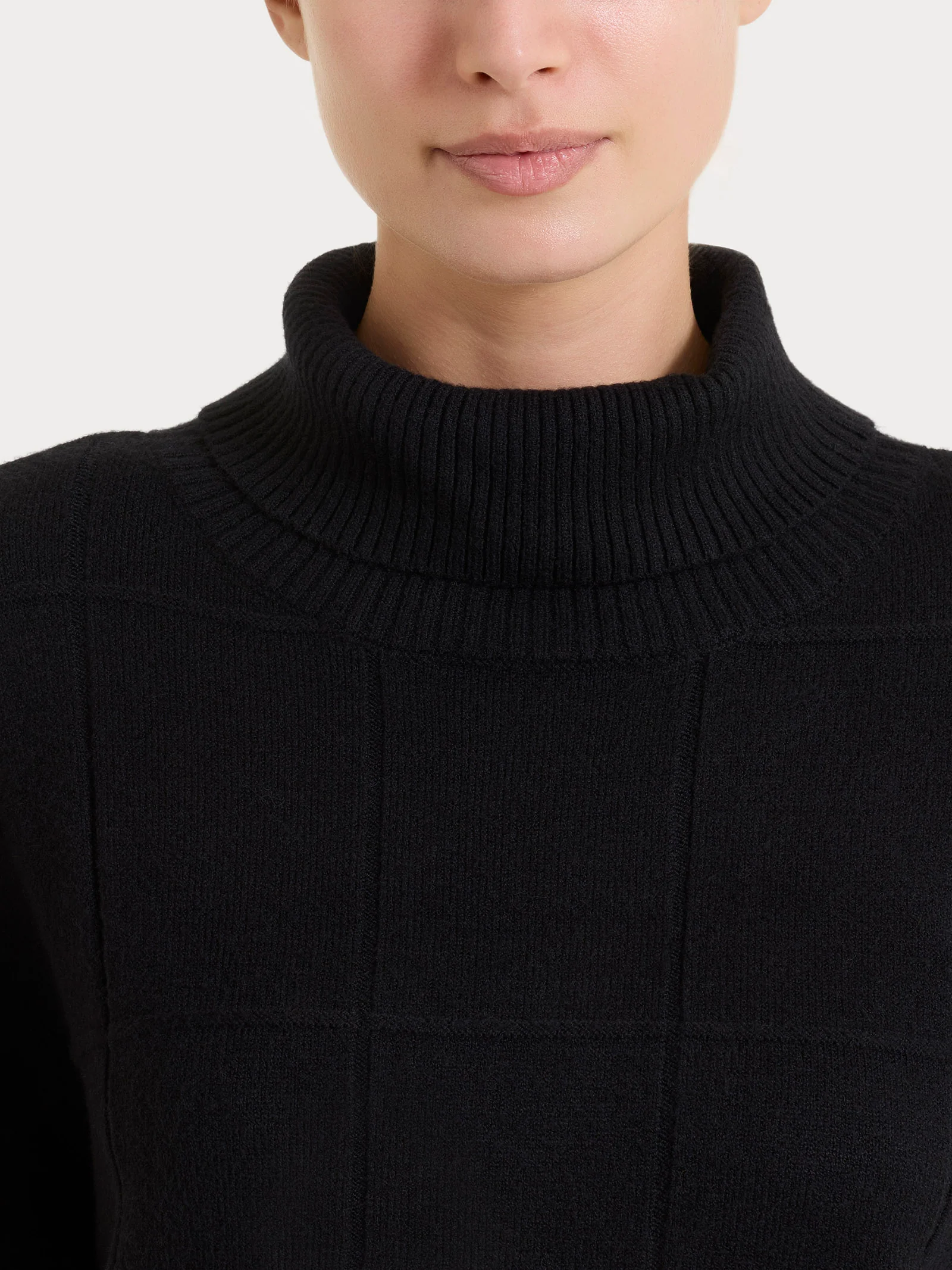 Dolcevita con fantasia check in Super Soft - Nero - Image 4